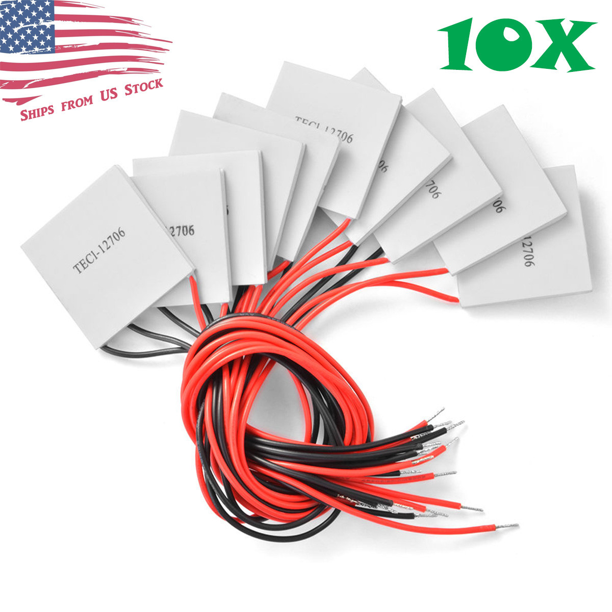 10PCS TEC1-12706 12V 60W Thermoelectric Cooler TEC Peltier Plate Module 10X US