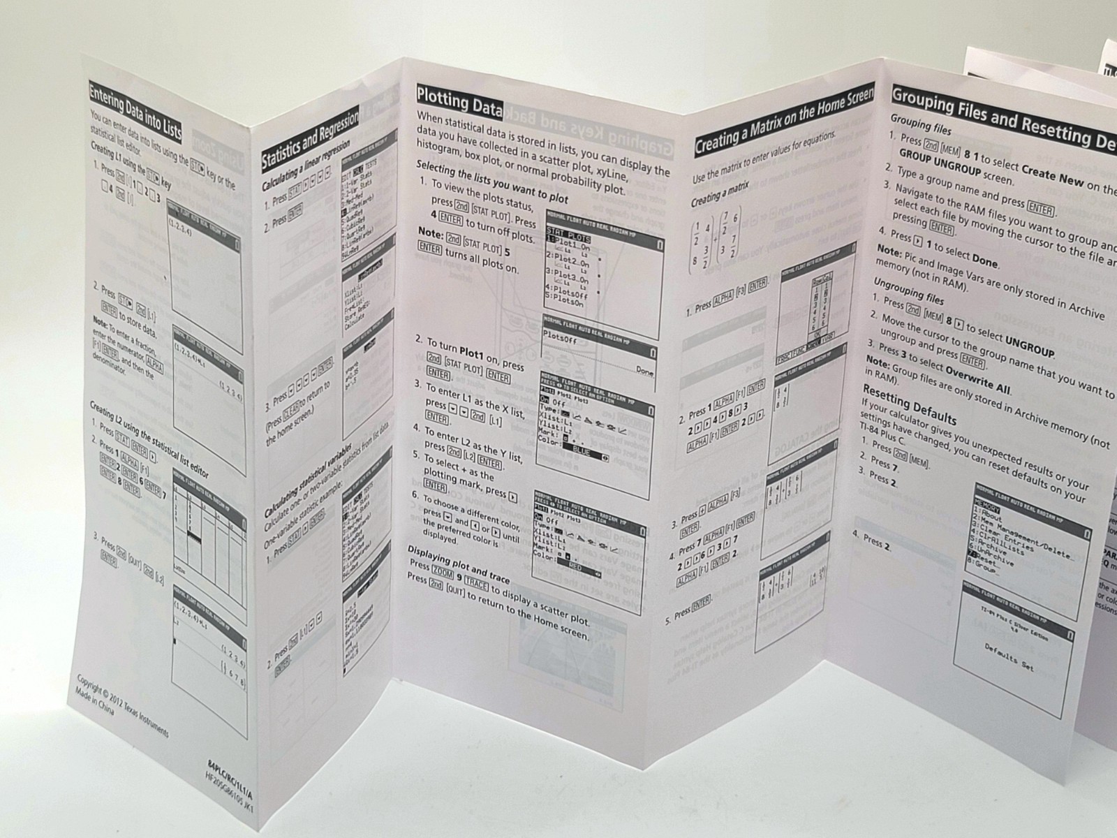 Texas Instruments TI-84 Plus C Silver Edition – Set of 2 Quick Start User Guides