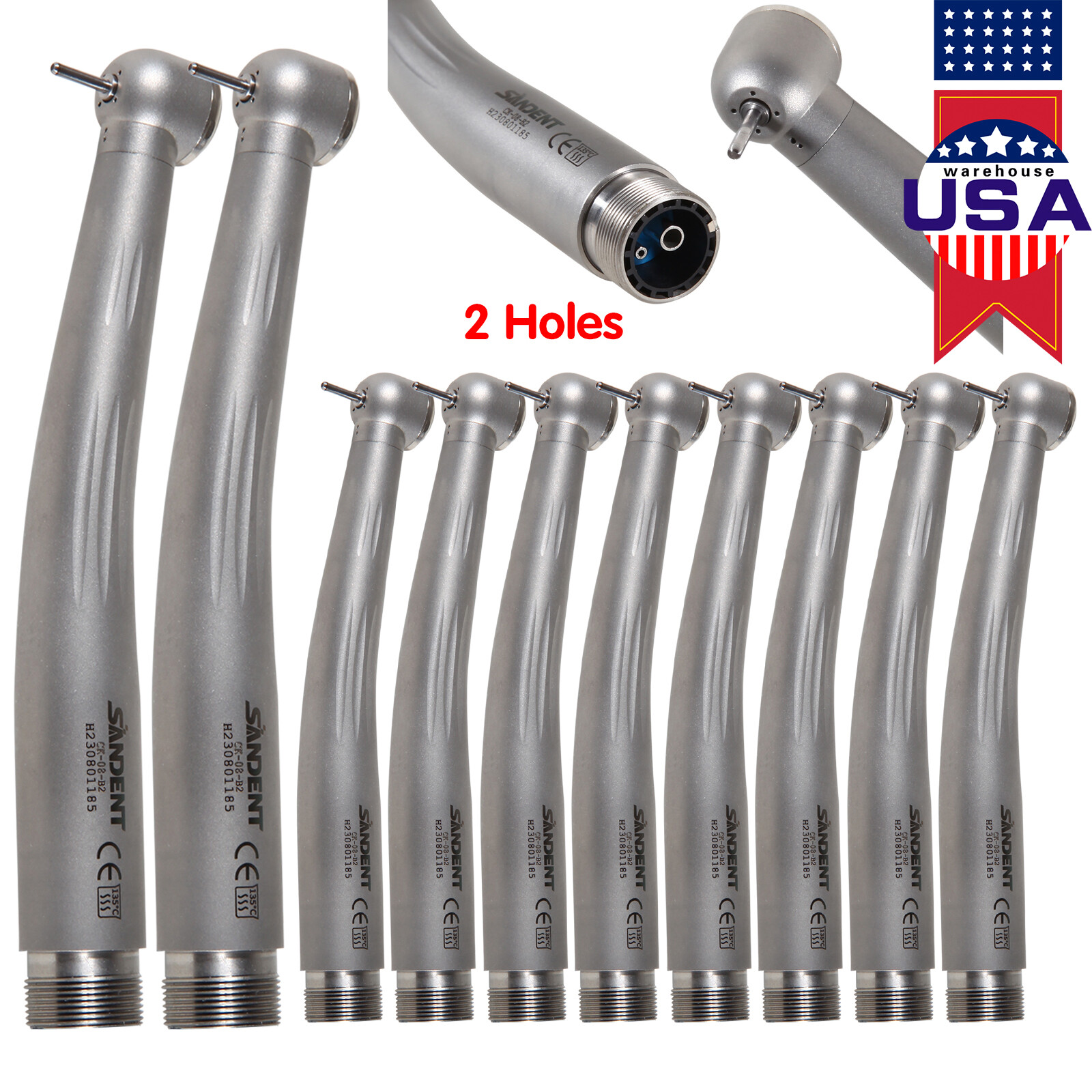 1-10 NSK Pana Style Dental High Speed Handpiece Ceramic Bearing 2 Holes Borden