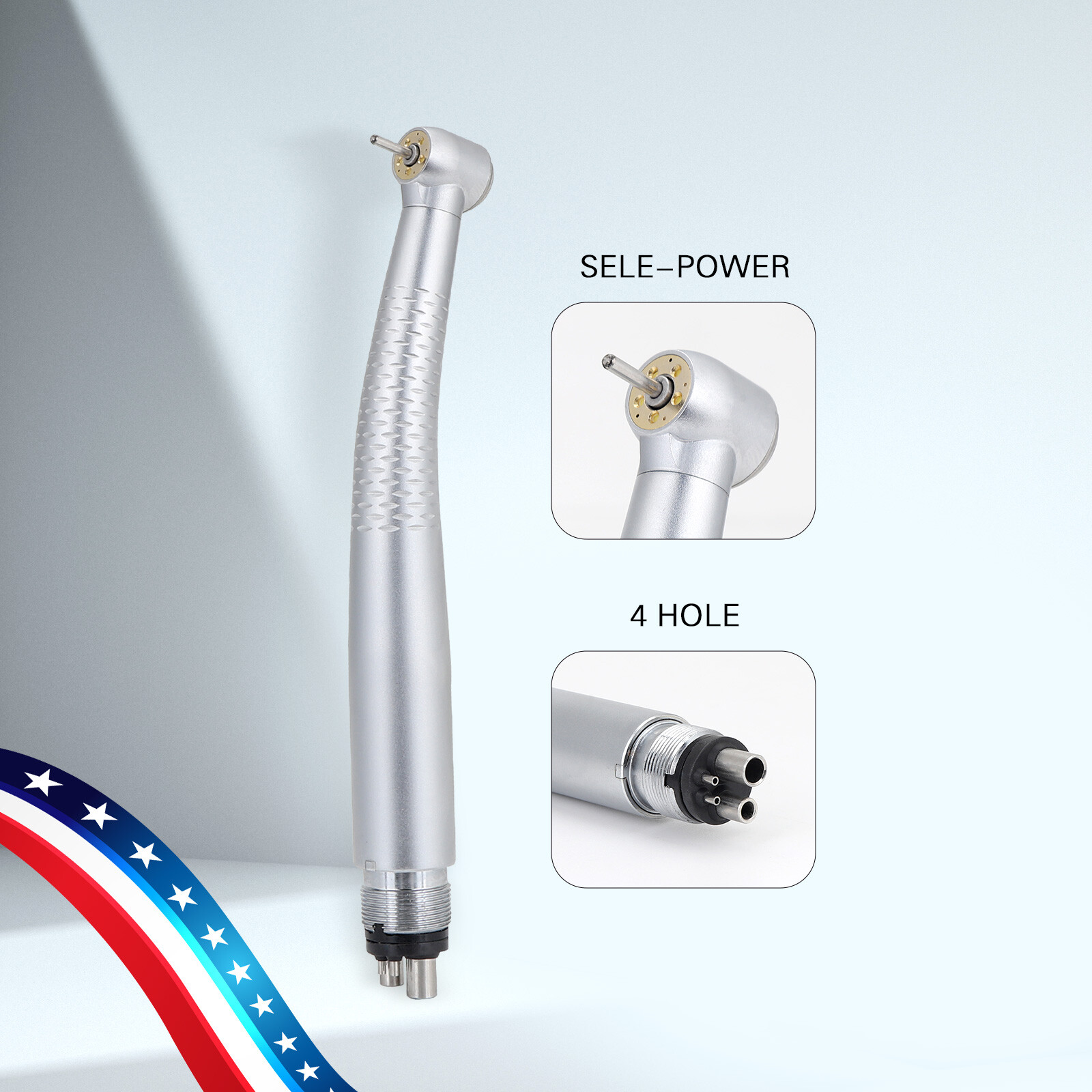 Dental 5 O-LED High Speed Handpiece Push Button with 5 Water Spray 4 Holes