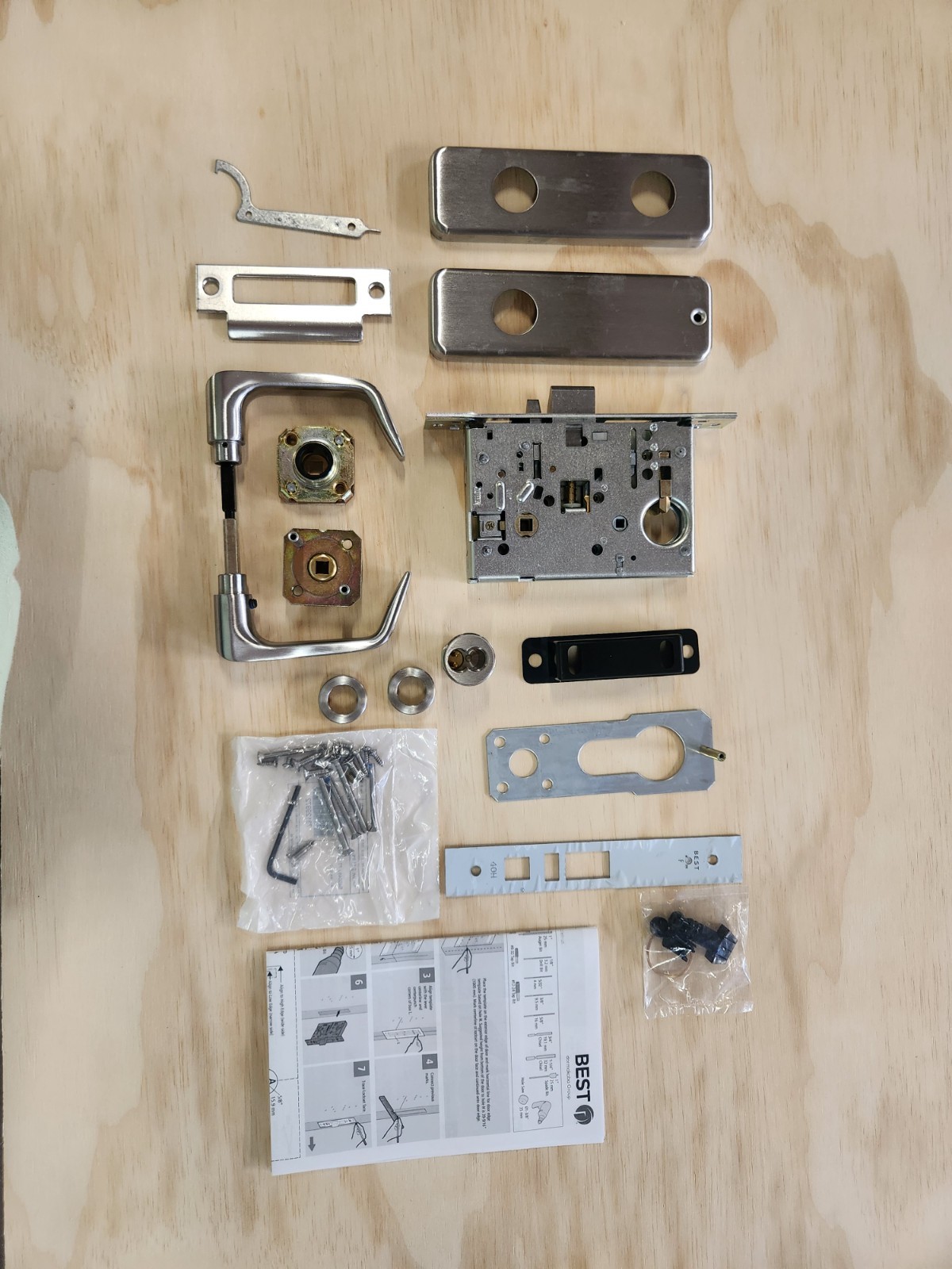 BEST 45H7A15J630 office function, mortise lockset, with cylinder