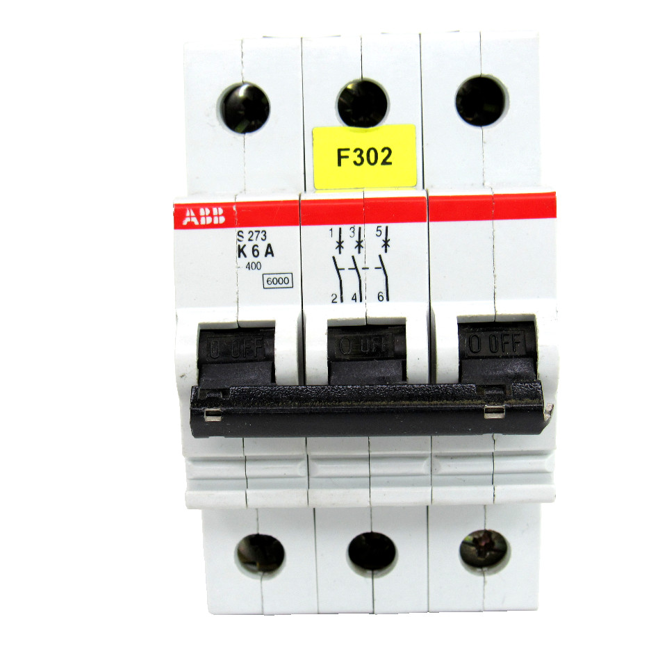 ABB S273 K6A Circuit Breaker, 3-Pole, 6 Amp, 400V AC