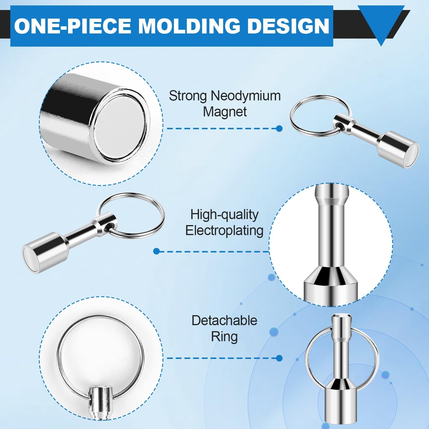 Keychain Magnet for Testing Brass, Pocket Magnet Key Chain with Strong Magnetic