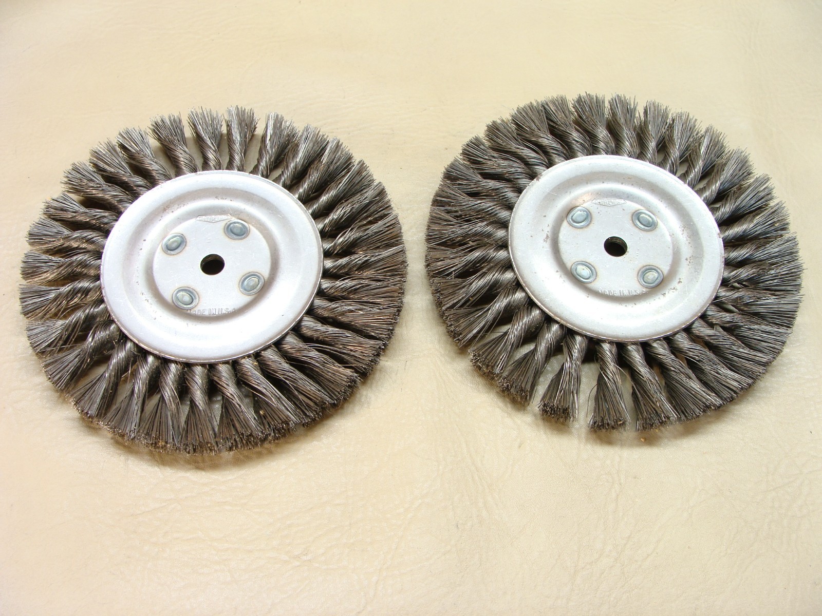NEW lot of 2 OSBORN made in USA 8″ crimped wire brush wheel 1/2″ bore 0.013 wire
