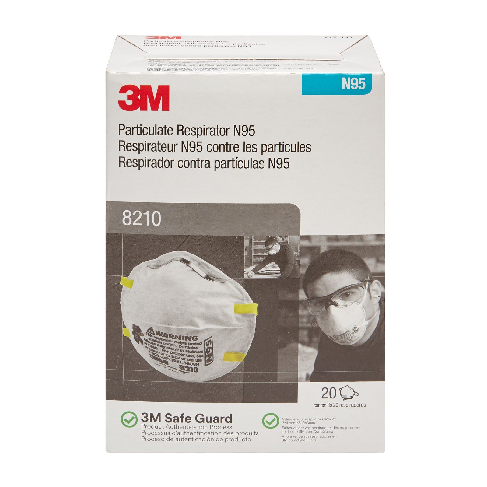 3M Particulate Respirator Mask Cup 20 per Box 8210