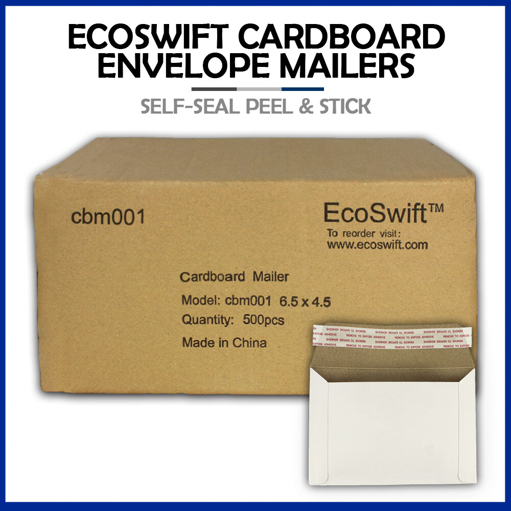 500 – 6.5×4.5 “EcoSwift” Brand Self Seal Rigid Photo Cardboard Envelope Mailers