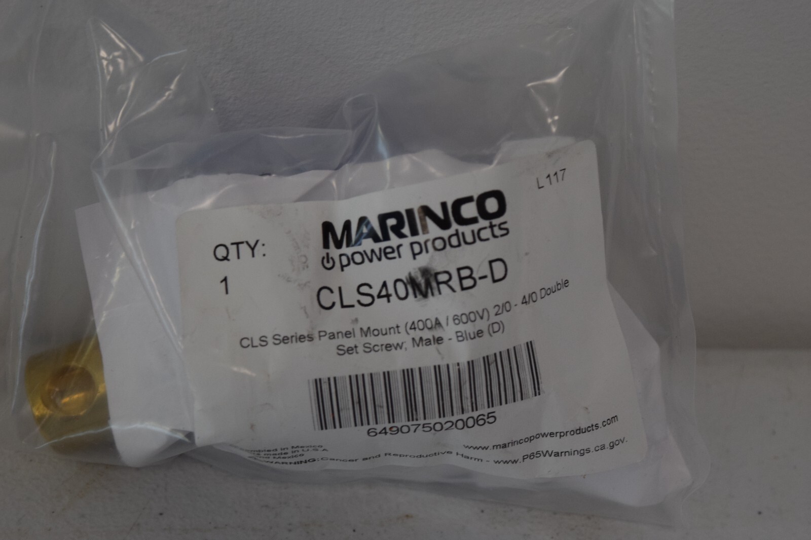 Marinco CLS40MRB-D CLS Series Panel Mount 400A 600V