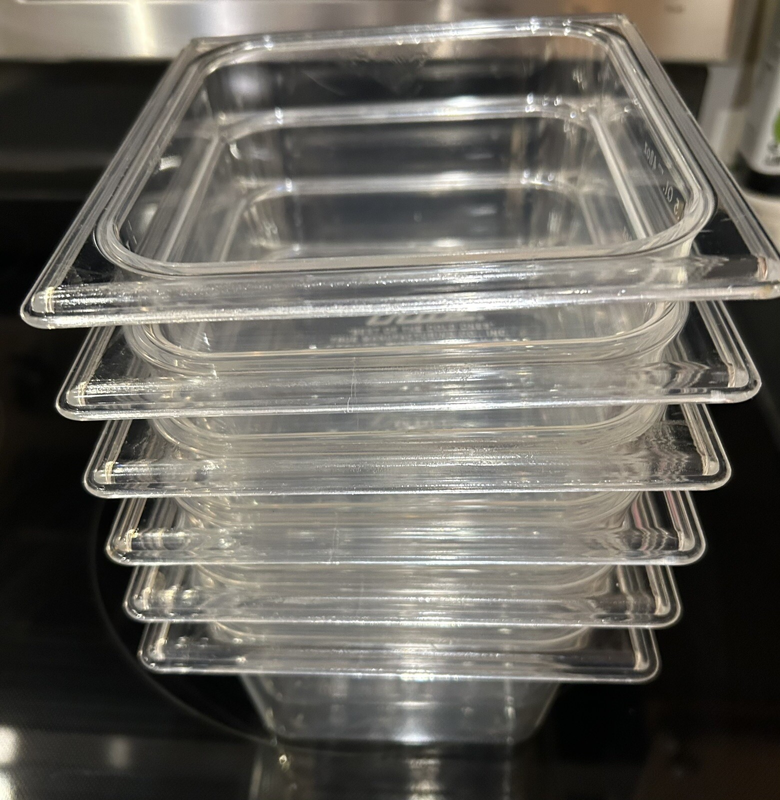 6 Each True Clear Food Pan 1/6 Size 4” Deep NSF Commercial Prep Polycarbonate