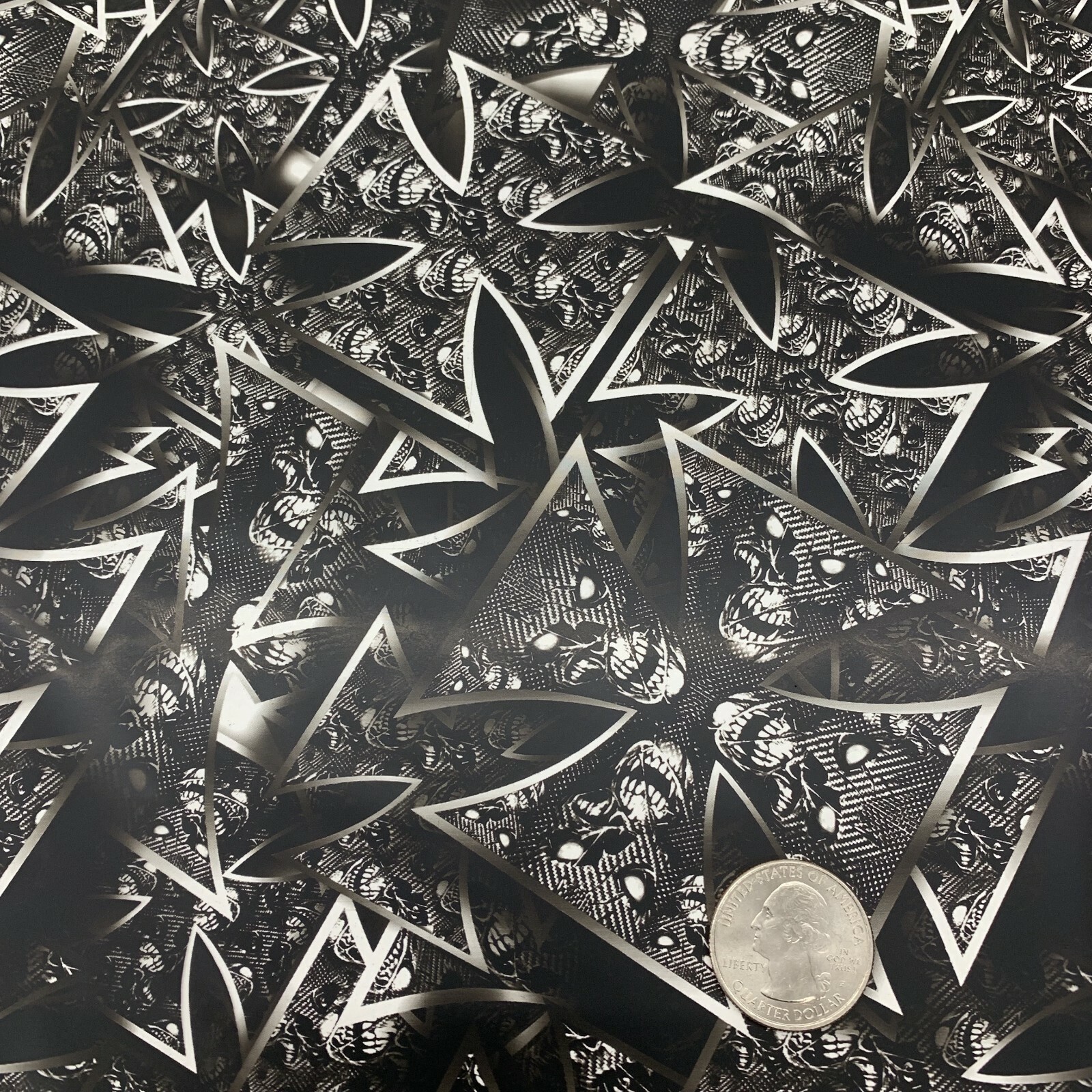 Hydrographic film Iron Cross Templar Carbon Skulls 7′ x 20″ hydro dip dipping