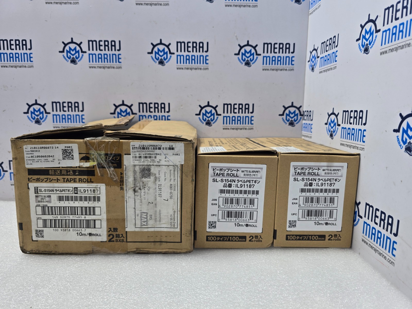 Max Co. Ltd SL-S154N Tape Roll Matte Silver(pet) 100mm – 2 Roll per Box