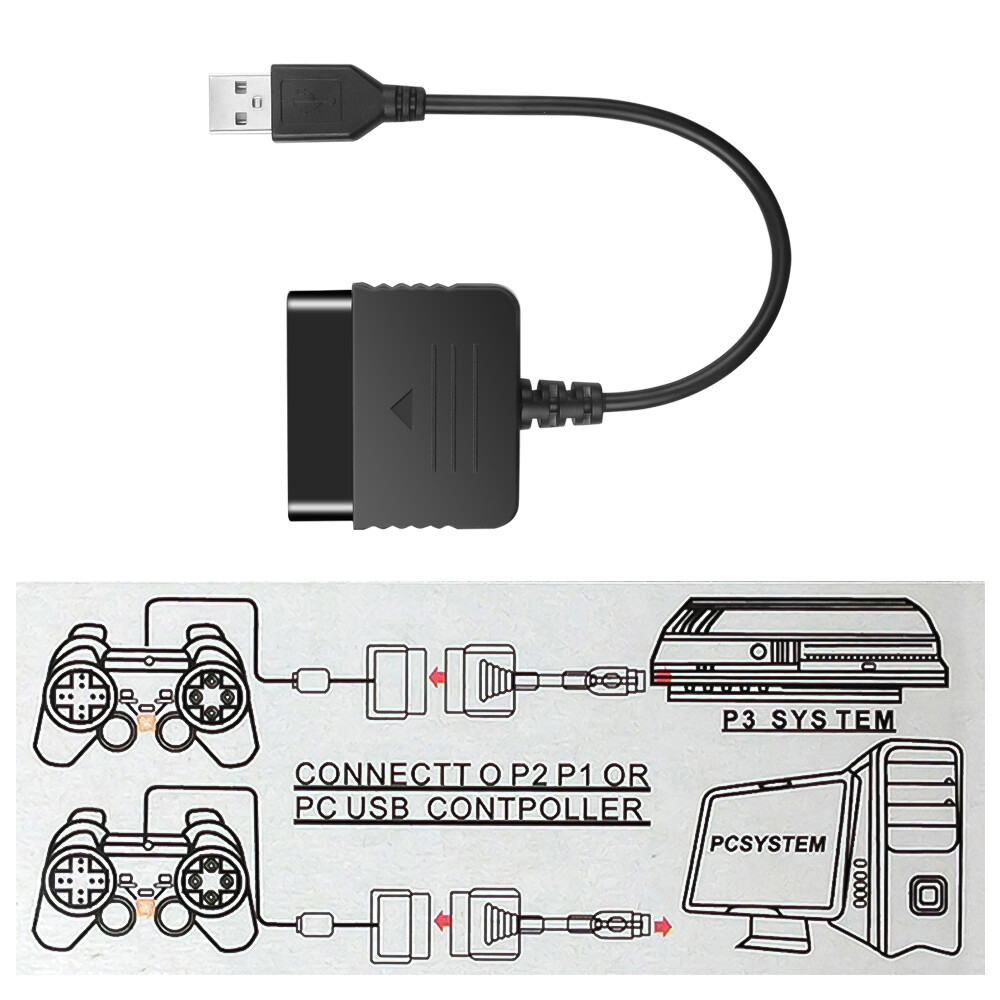 USB PS2 To PS3 Game Controller Adaptor Converter Cable For Sony PlaySt G1N