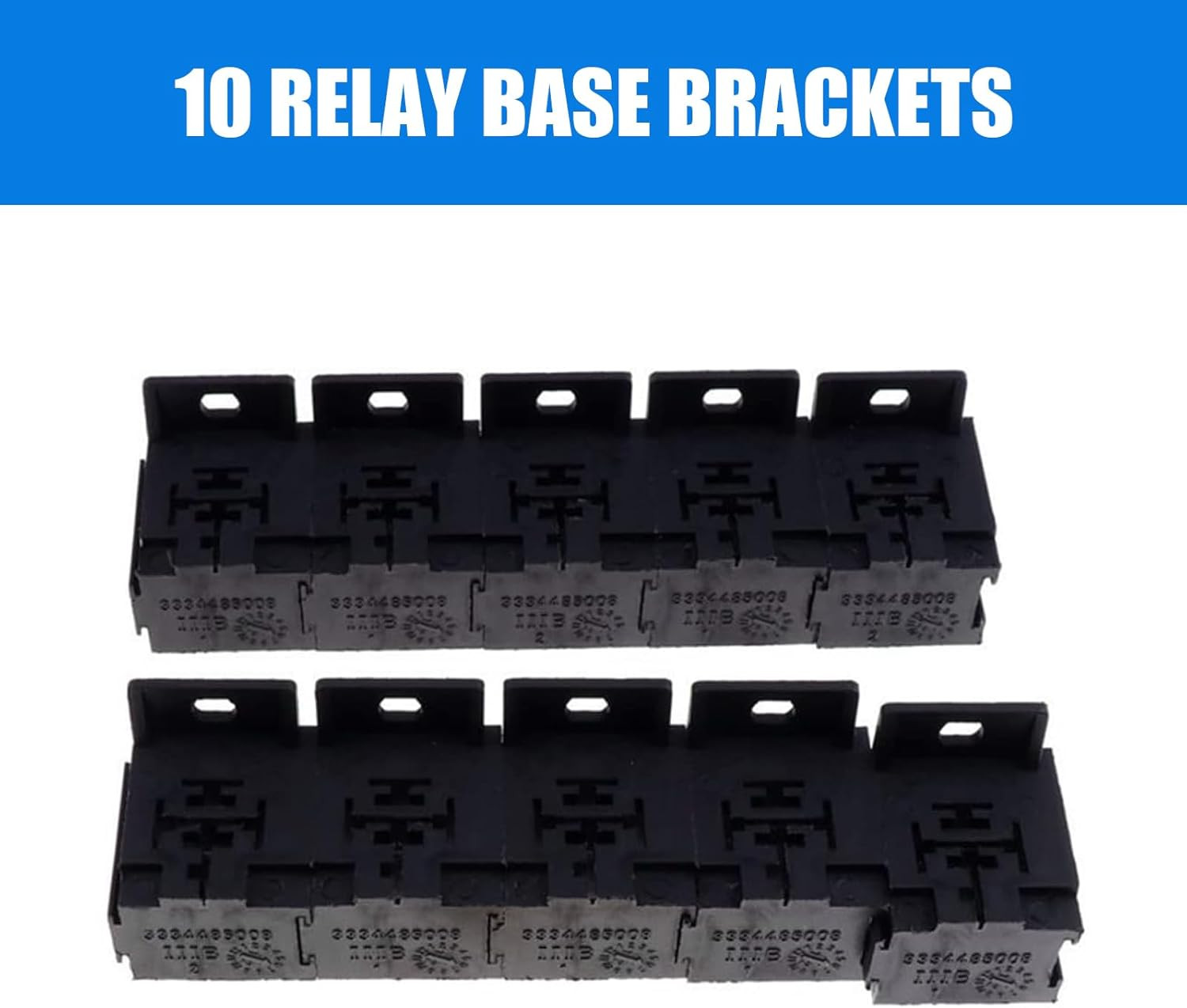 Pack of 10 Relay Base Holder 5 Pin Socket with 50 Terminals 6.3Mm/0.24In Kits