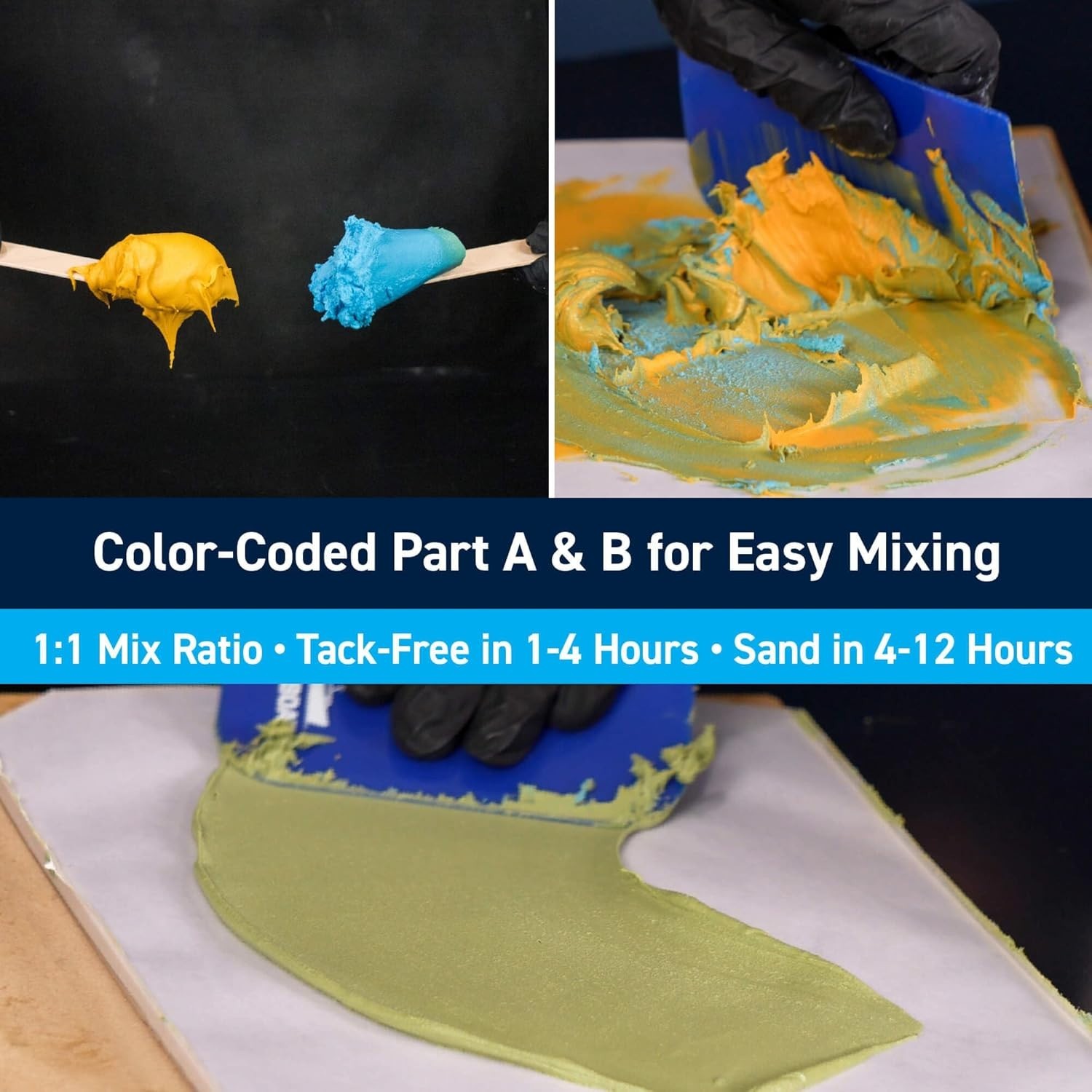 Waterproof Epoxy Filler for Fiberglass, Wood, Aluminum and Steel, Fast Drying