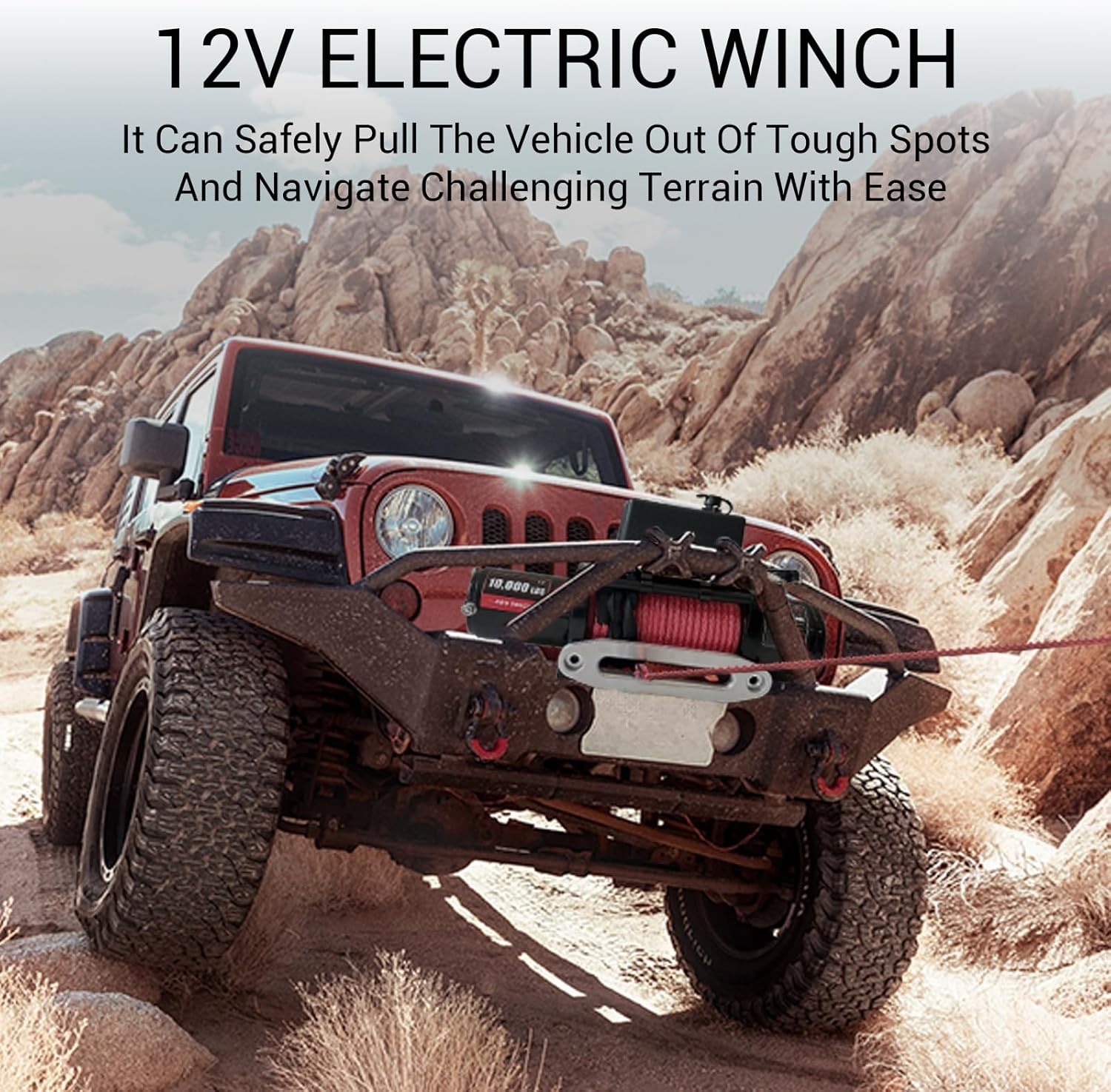 10,000LBS Truck Electric Winch Kit Waterproof IP67 85FT Steel Cable Truck Winch