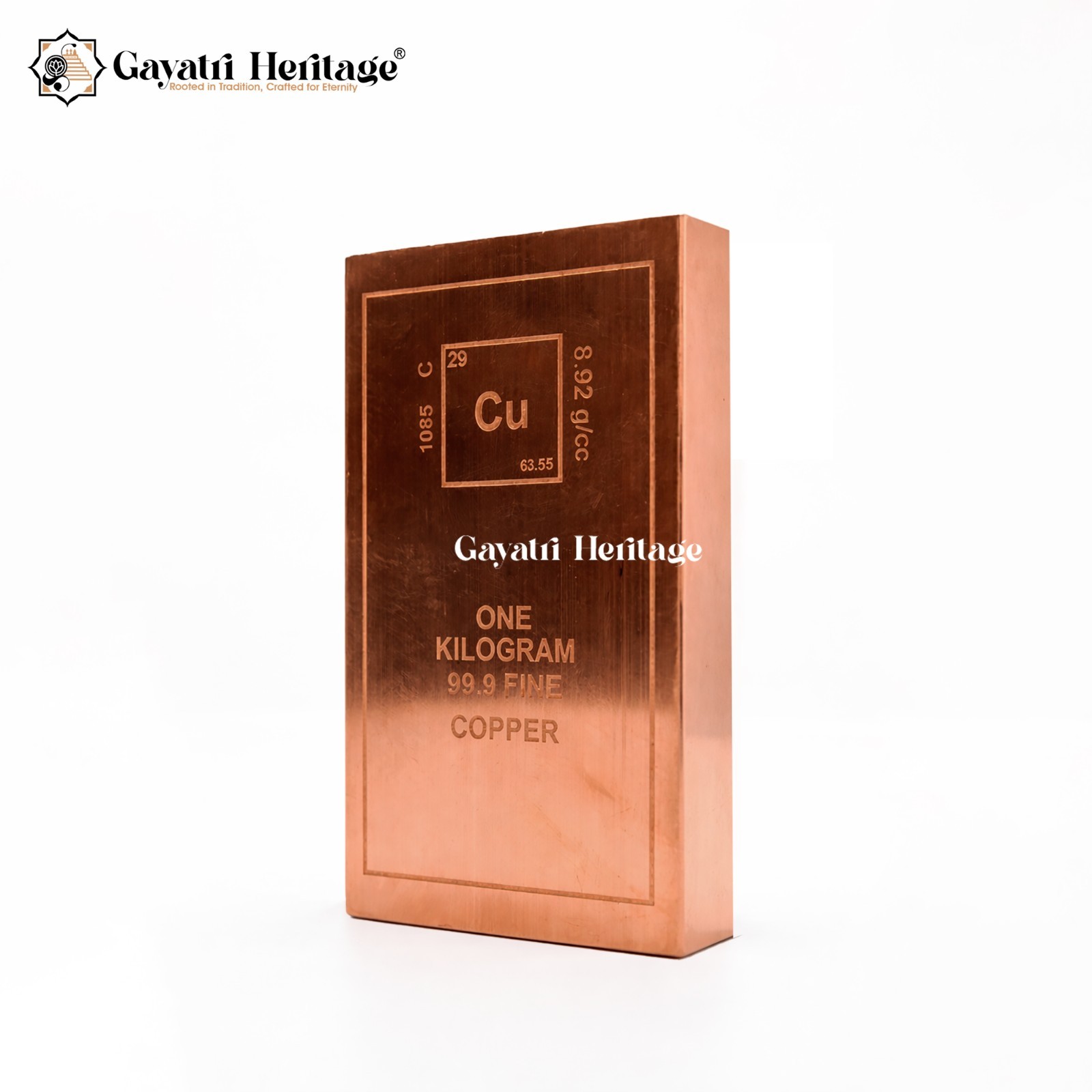 Copper Bar 1kg Fine 999 Certified Bullion Ingot Pure Metal | Gayatri Heritage