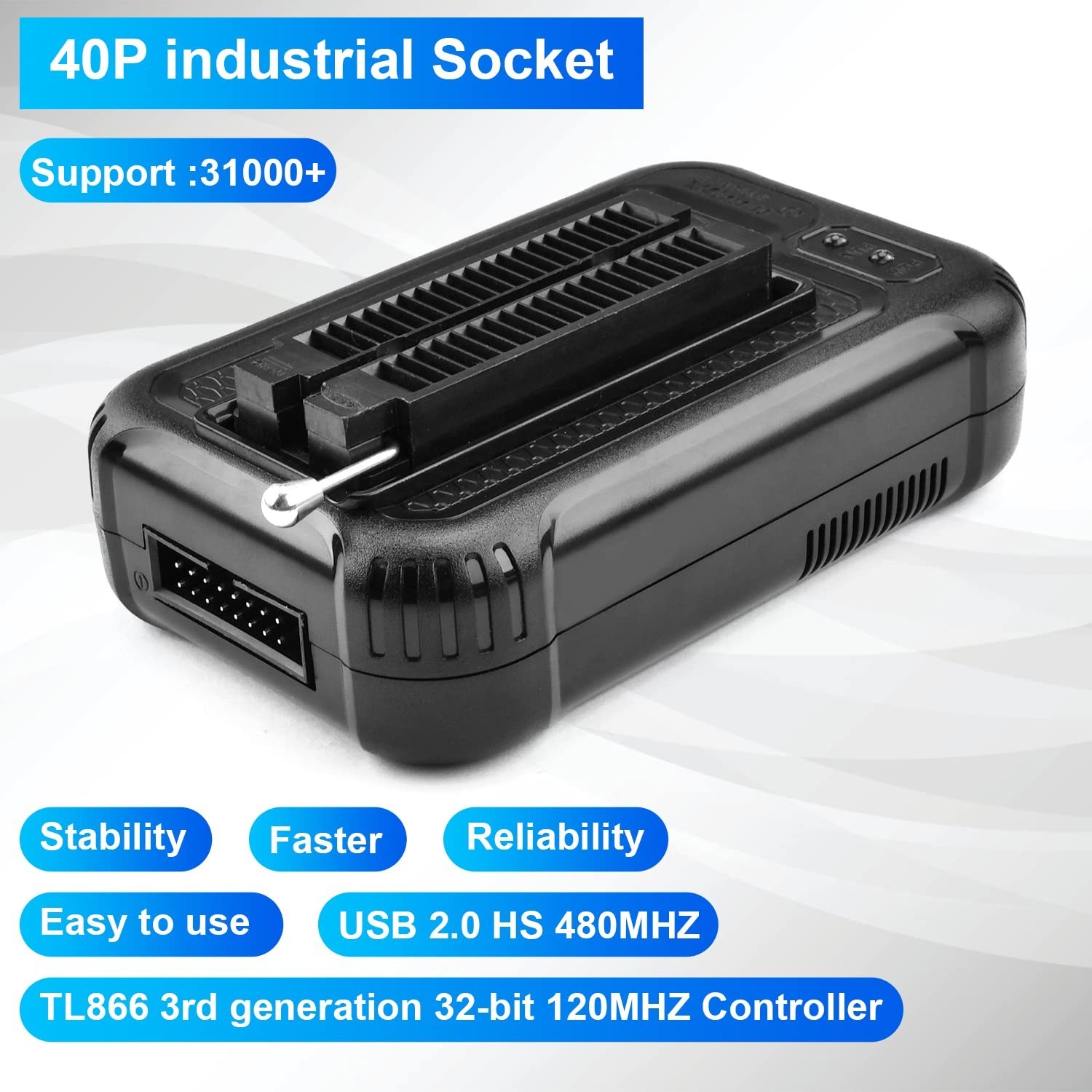 Universal Programmer for 31000+ ICs – SPI, NAND, EMMC, Flash, MCU Tester + 12 Pa