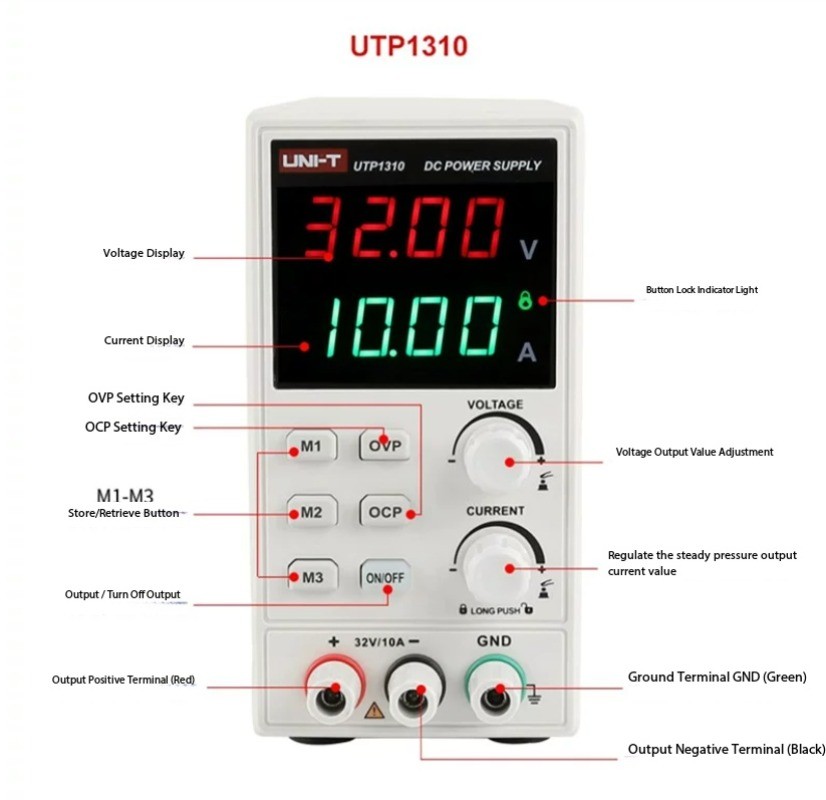 Digital Adjustable DC Regulated Power Supply for Laptop and Cell Phone Repair