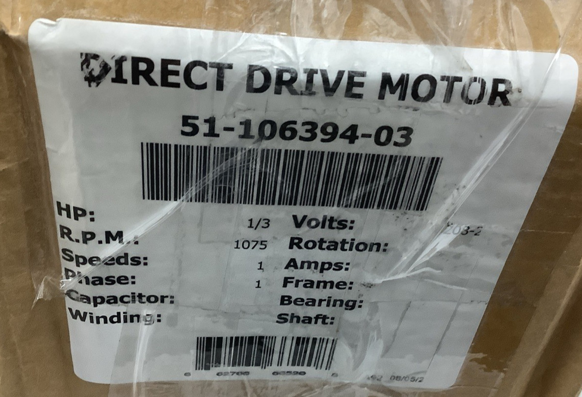 Protech M055PWMBF-2632 1/3HP 1200RPM 208-230V 51-106394-03 Blower Motor (R107)
