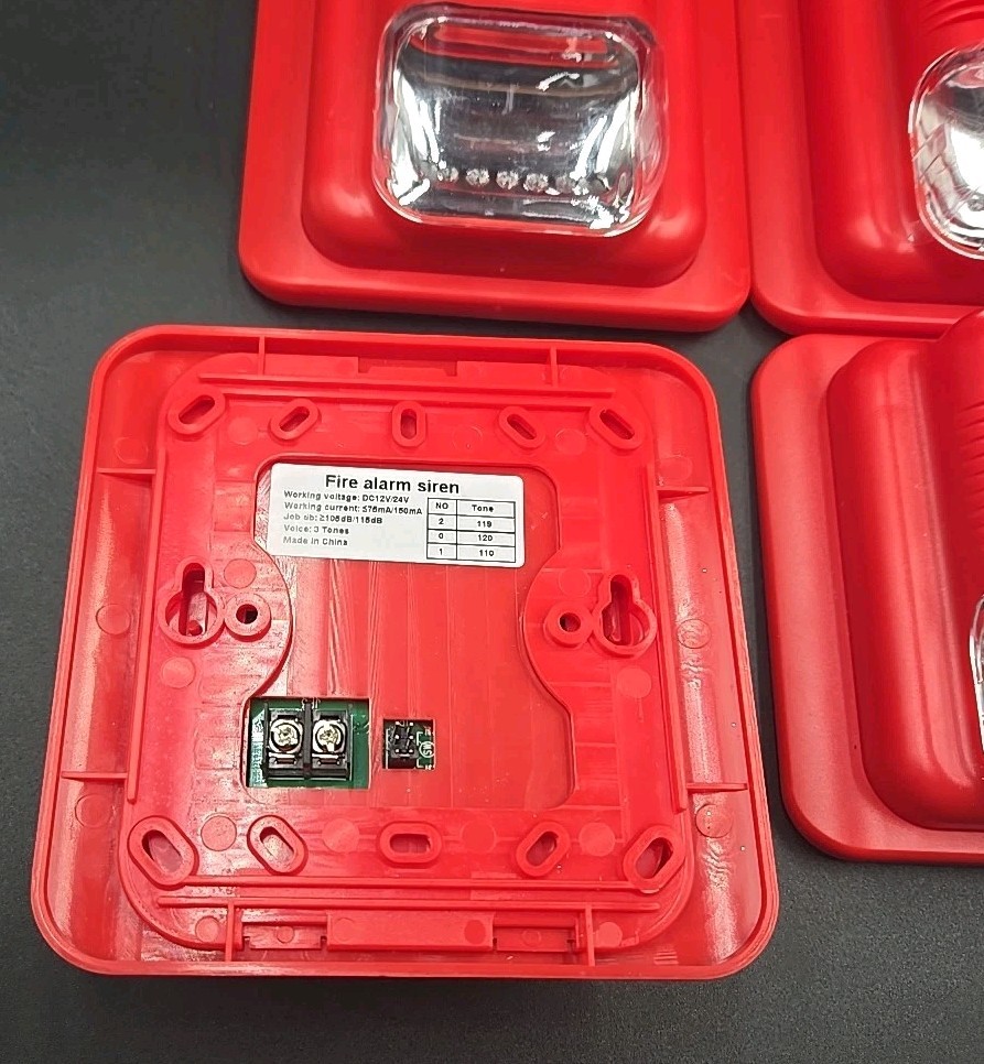 4 Pack 12V/24V Wired Fire Alarm Siren Strobe Light Sensor 105dB WD8912 New