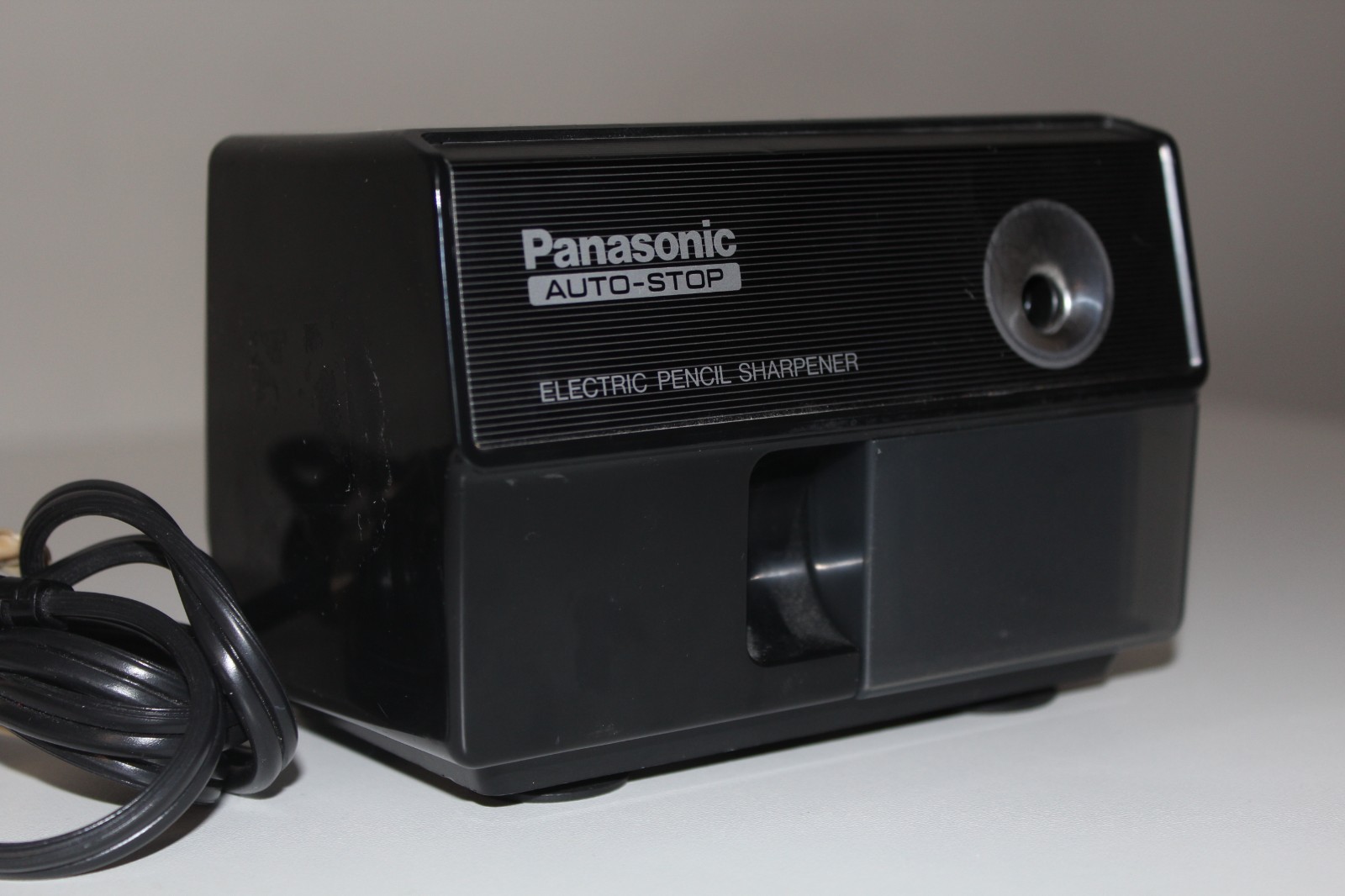 Vintage Panasonic KP-110 Auto-Stop Electric Pencil Sharpener Striped Black Work