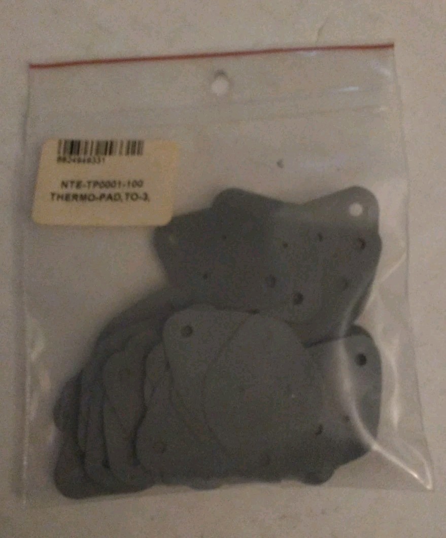 TO-3 TRANSISTOR SILICONE THERMO INSULATOR PAD NTE-TP0001 100 PCS/BAG