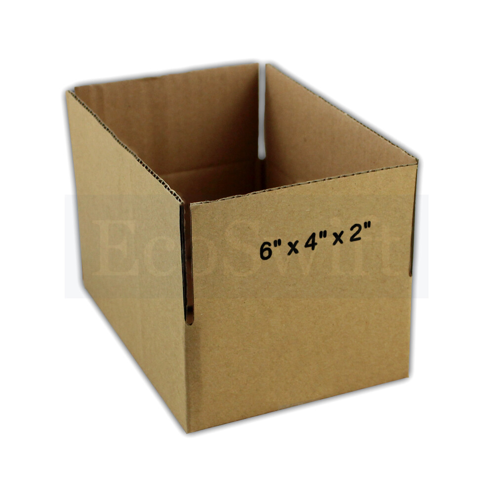 1-Box 6x4x2 EcoSwift Cardboard Packing Moving Shipping Box Corrugated Carton