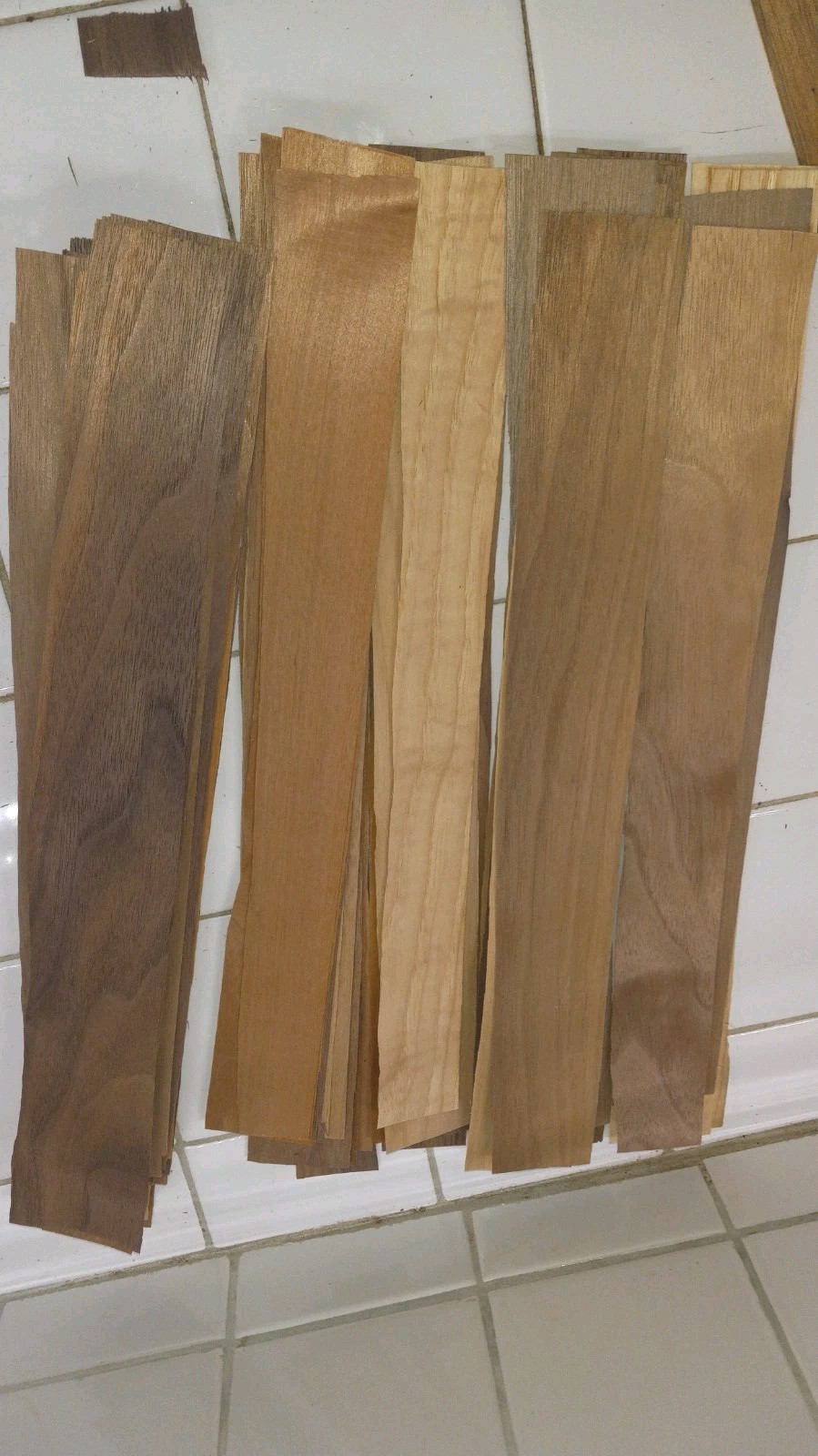 60 Strips Hardwood VENEER .7MM – 2″ X 16″ Wood Wanut, Ash, Oak Bookmarks Crafts