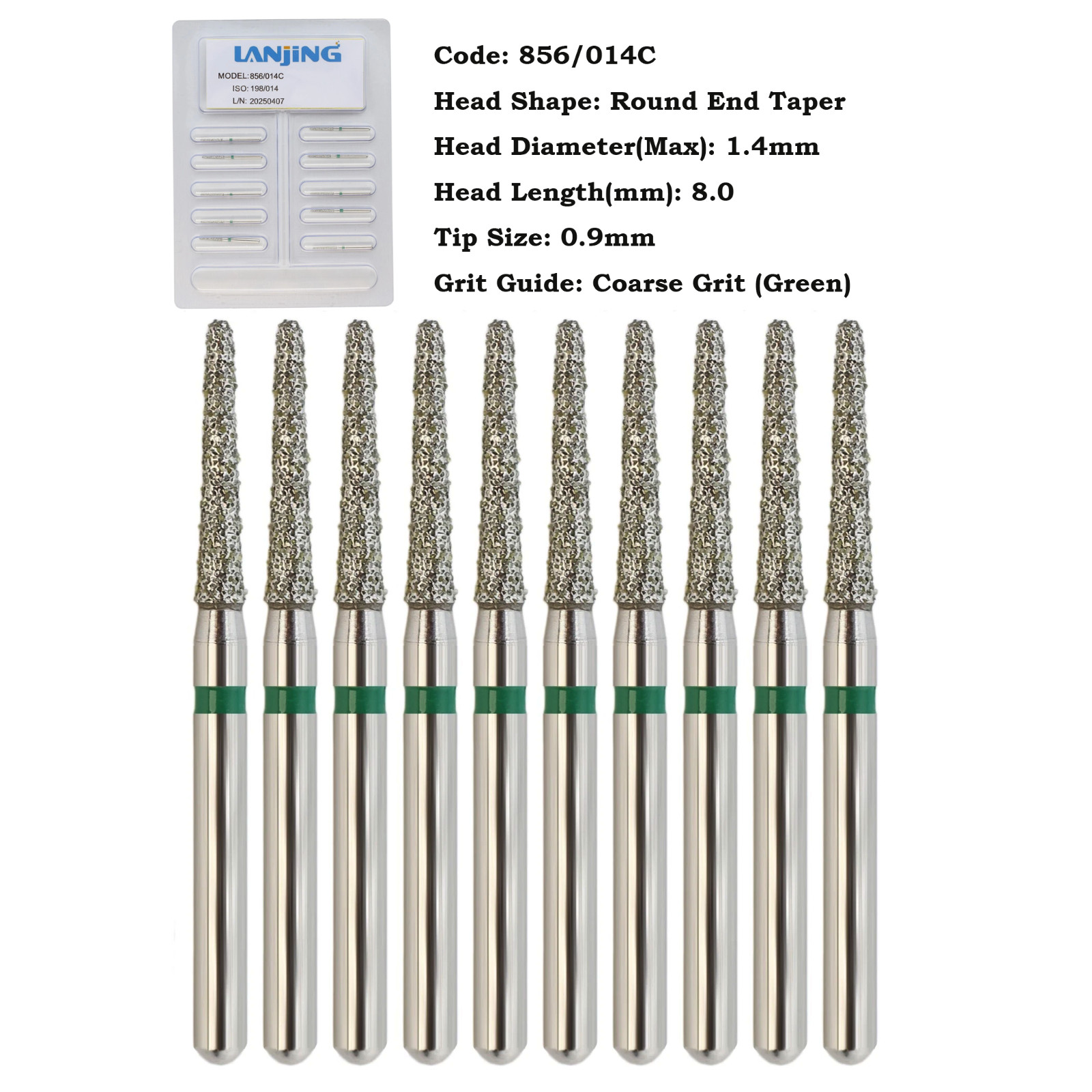 Dental Diamond Burs FG Round End Taper Bur Super Coarse Fine 856 850 High Speed