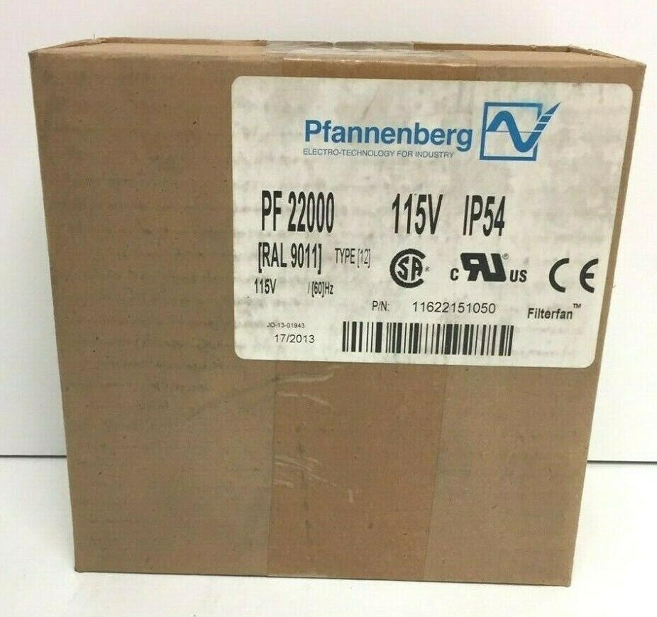 Pfannenberg PF 22000 Filterfan 11622151050 115V 60Hz 20W IP54 – SEALED in box