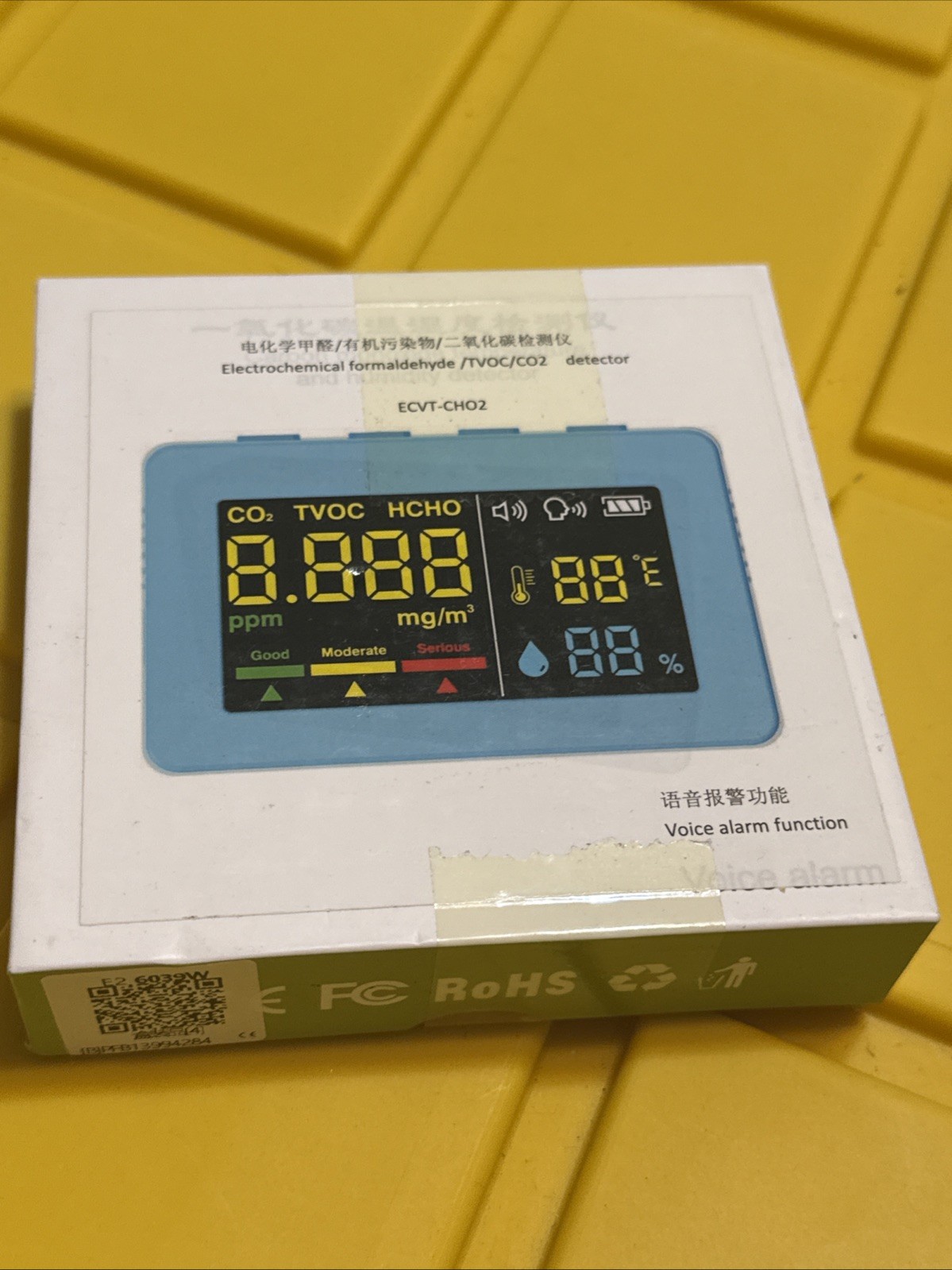 Electrochemical Formaldehyde Quality HCHO TVOC CO2 C0L8