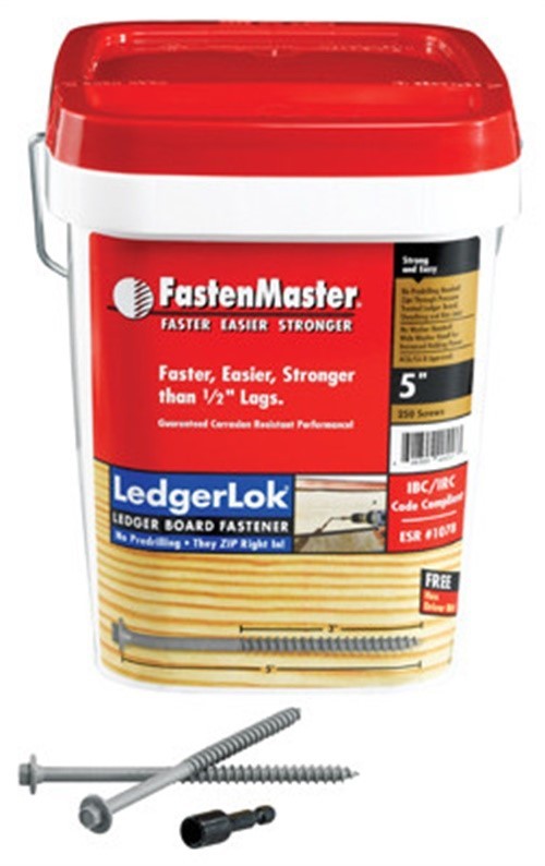 FastenMaster LedgerLok No. 0 X 5 in. L Hex Hex Washer Head Deck Screws 250 pk