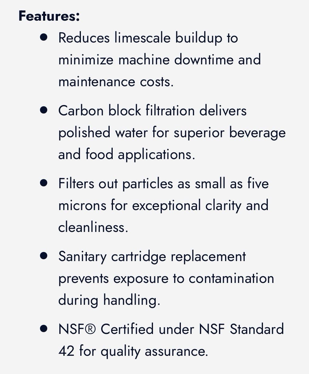 Everpure 4CB5-S EV9617-21 Commercial Beverage Filter Cartridge 5 Micron Chlorine