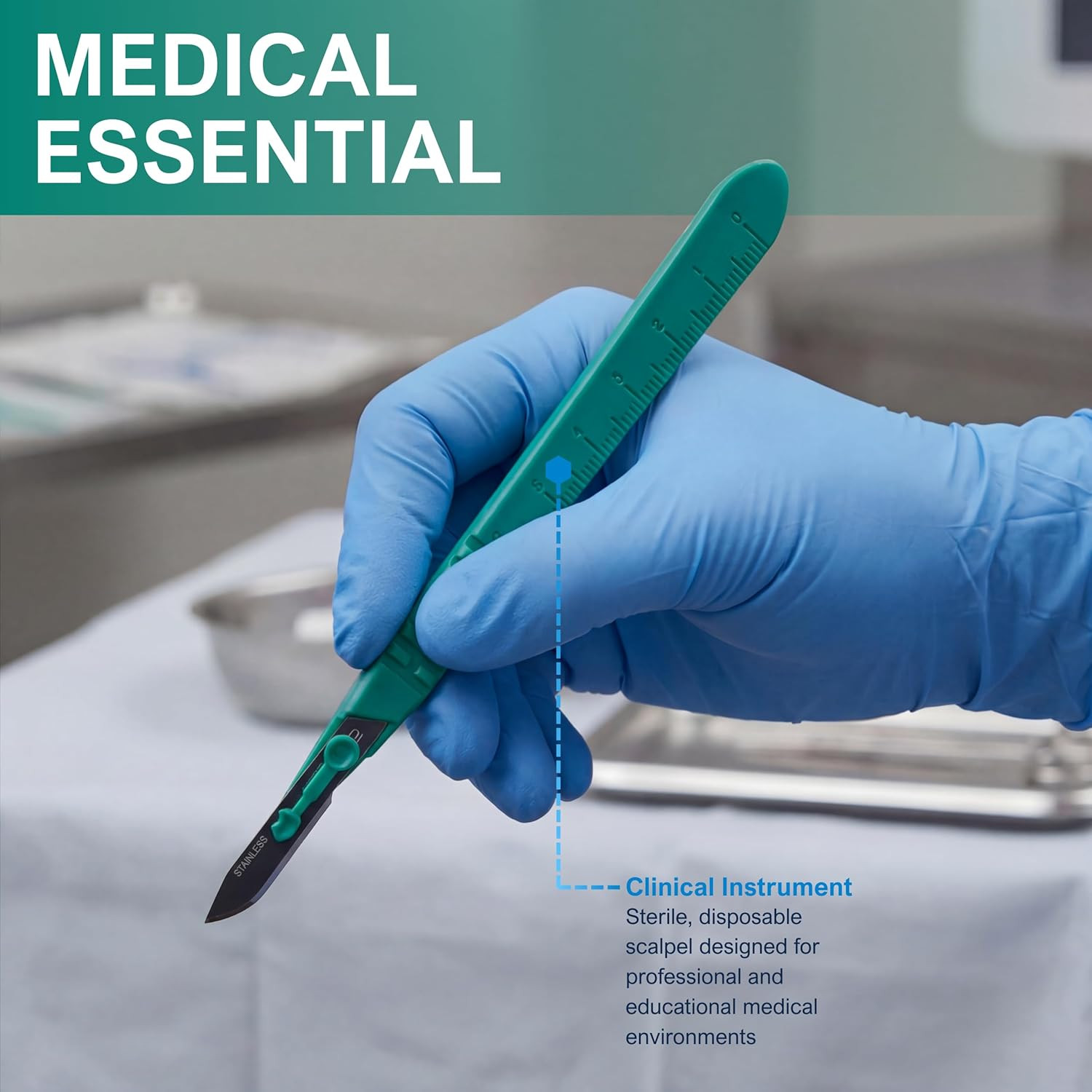 MED PRIDE Sterile Disposable Surgical Scalpels 10 Pack, Individually Wrapped Pro