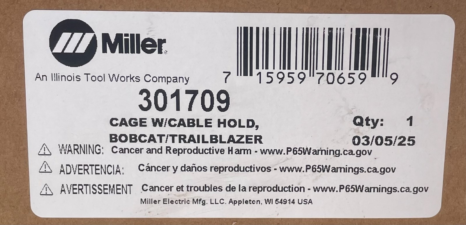 Miller Protective Cage with Cable Holders 301709