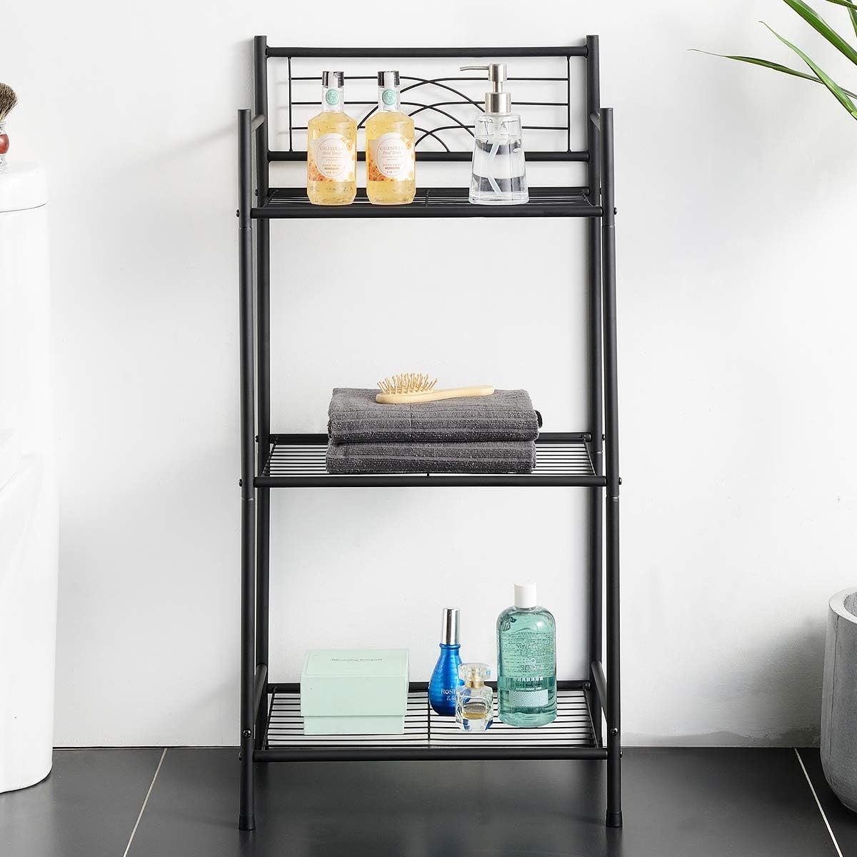 L&H UNICO 3-Tier Free Standing Wire Rack Durable Metal 3 Tier Shelf, Black