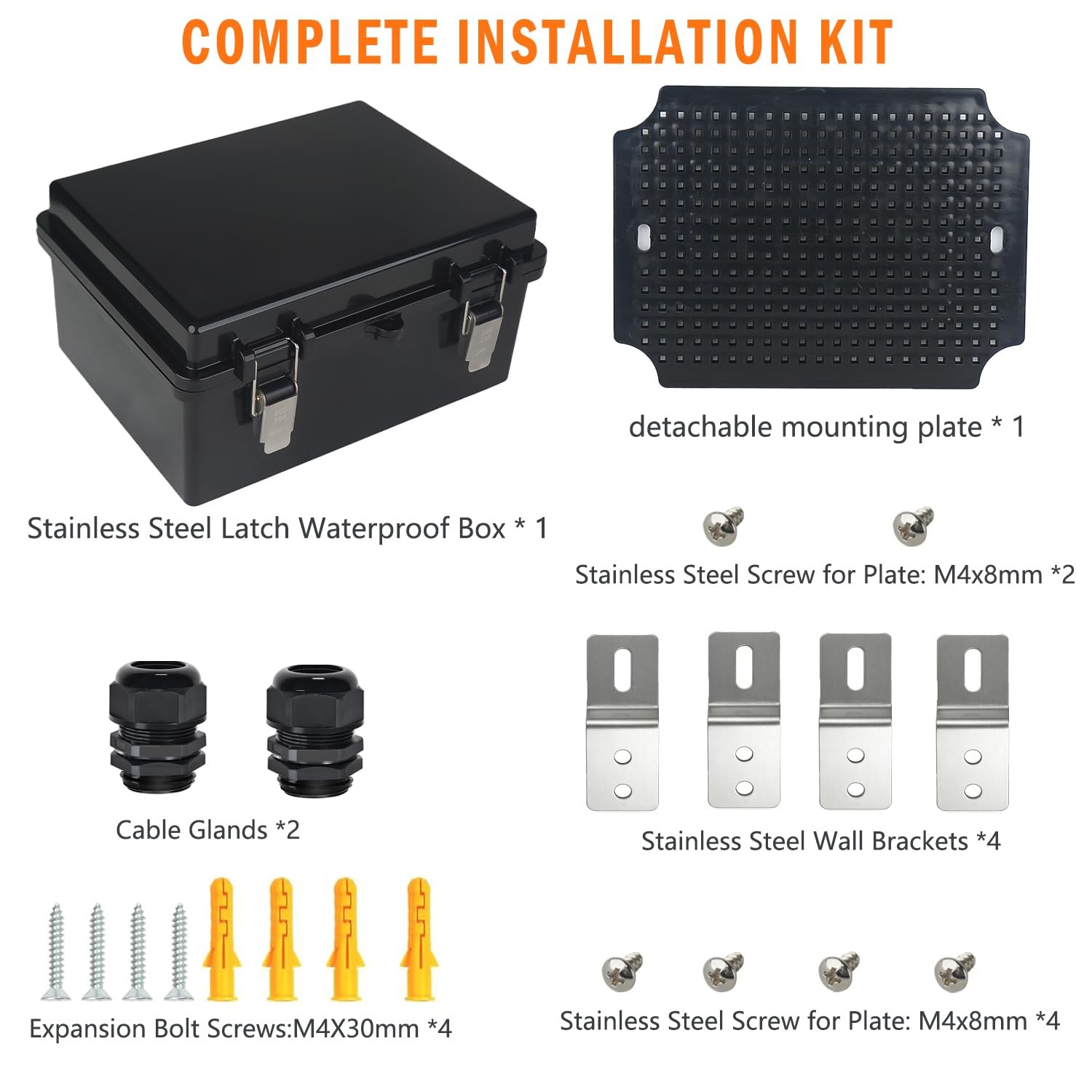 Electrical Junction Box, IP67 Waterproof Outdoor Box ABS Plastic Enclosure with