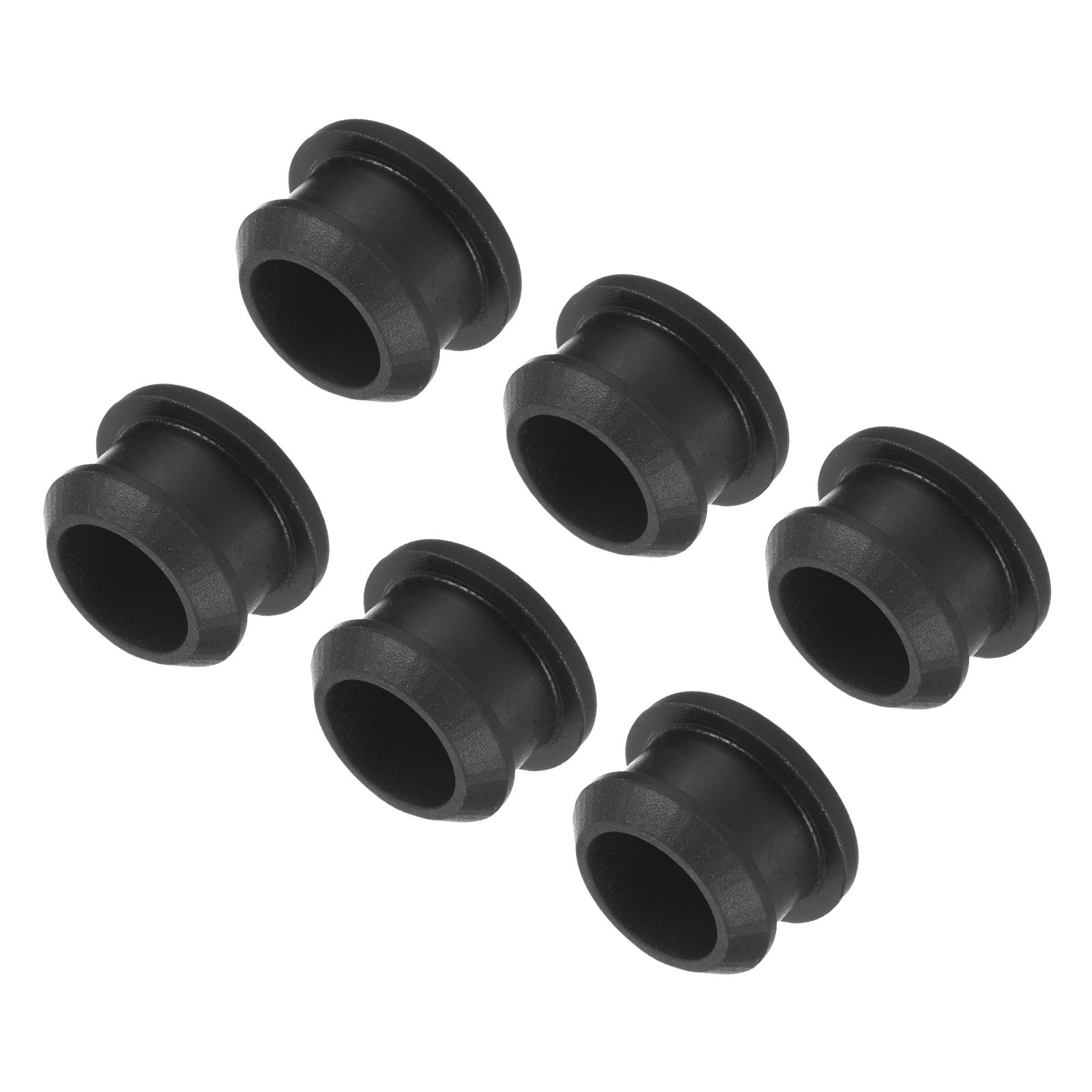 6Pcs Silicone Snap in Locking Hole Plugs Seal Cover Panel Round 14mm Black