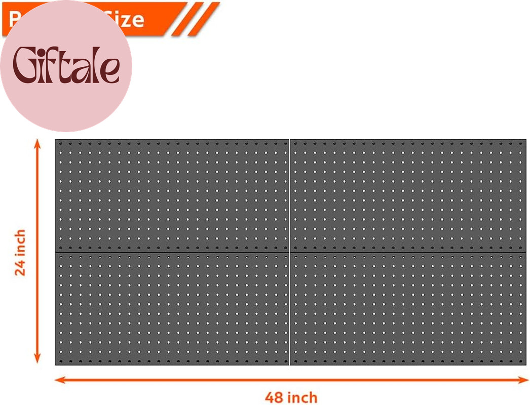 4 Pcs Metal Pegboard Wall Panels, Peg Boards for Garage Tool Storage