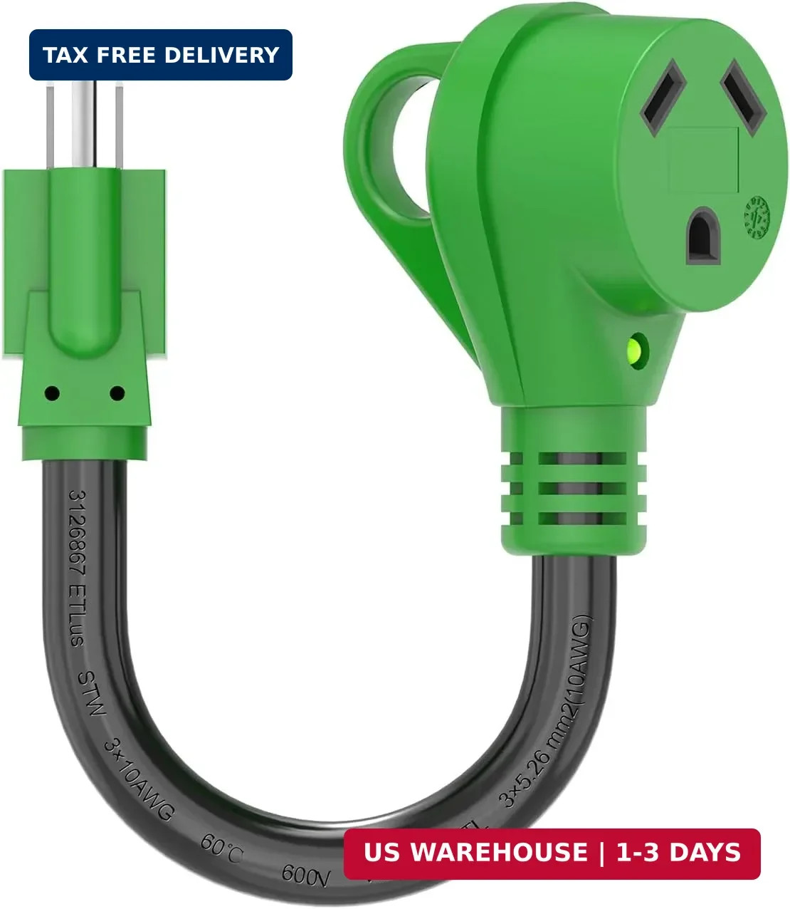 RVGUARD 30 Amp to 110 Volt RV Adapter Cord | NEMA 5-15P to NEMA TT-30R Electrica