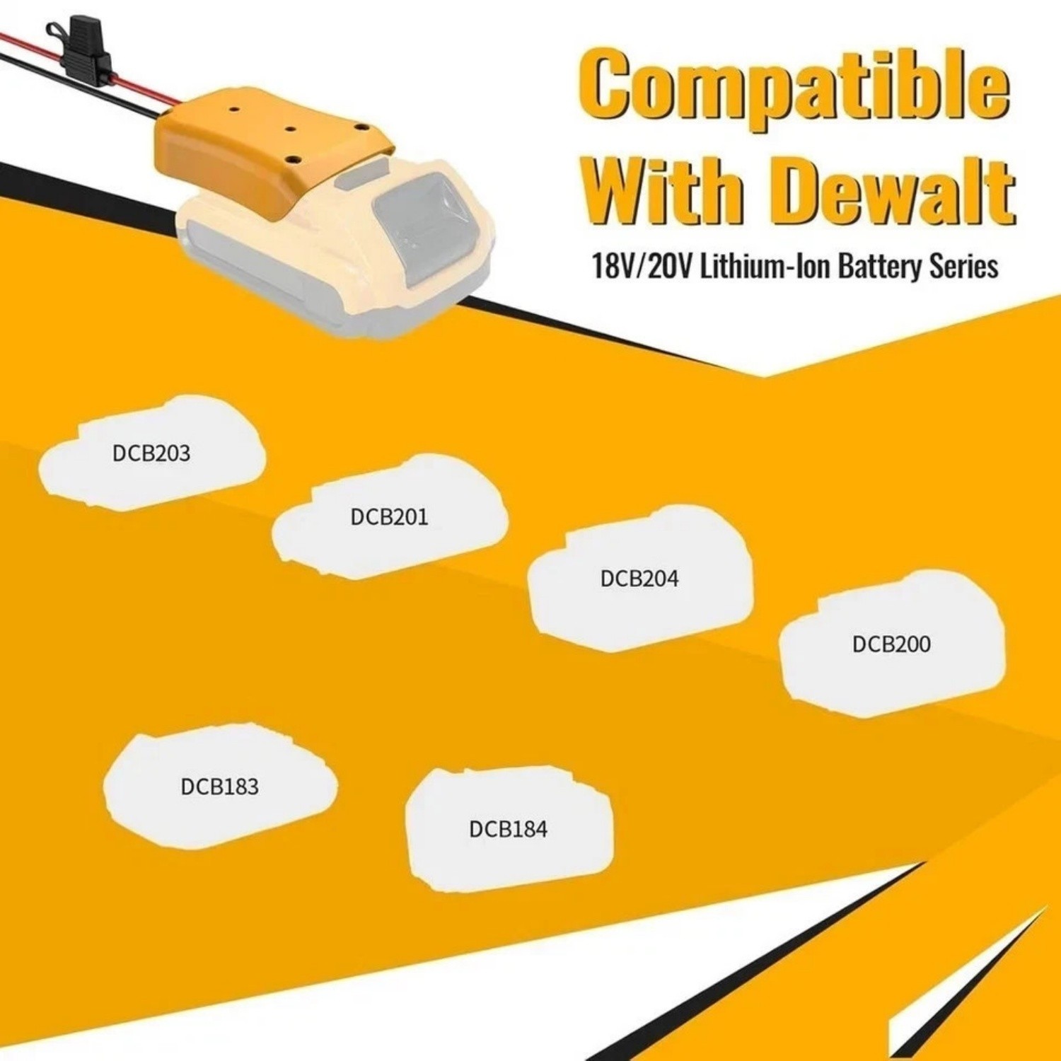 2 Pack 20V to 12V Step Down Converter Compatible with DeWalt 20V Battery Adapter