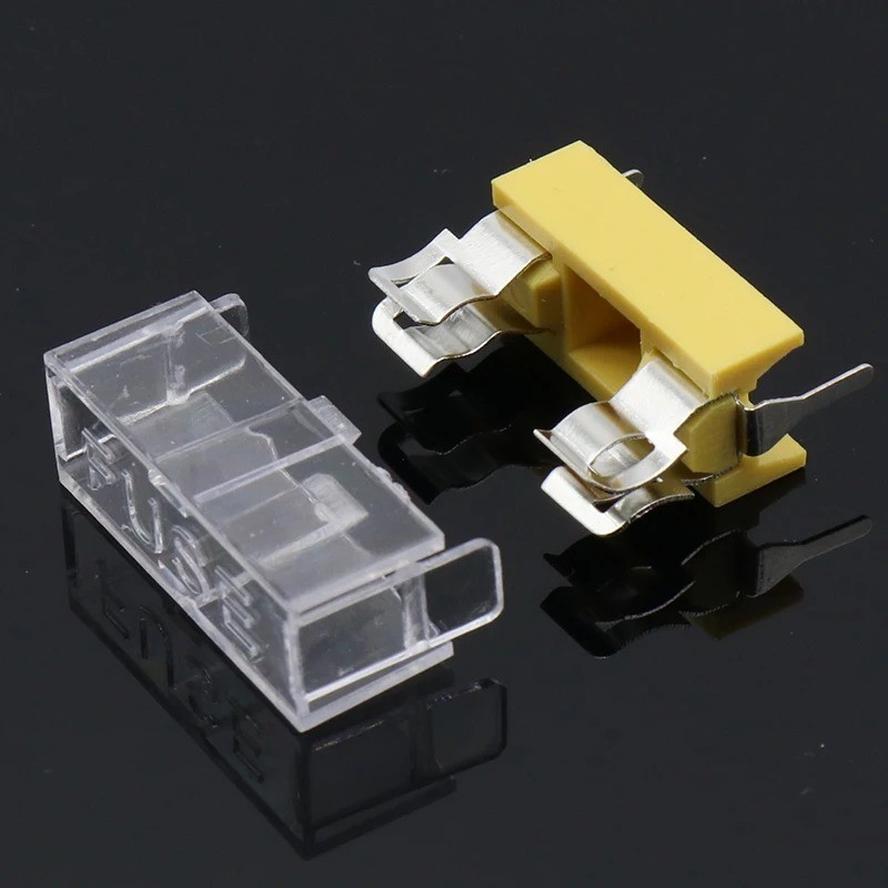 ELECAPITAL 10pcs PCB Fuse Holder 5x20mm Panel Mount 250V Transparent Cover