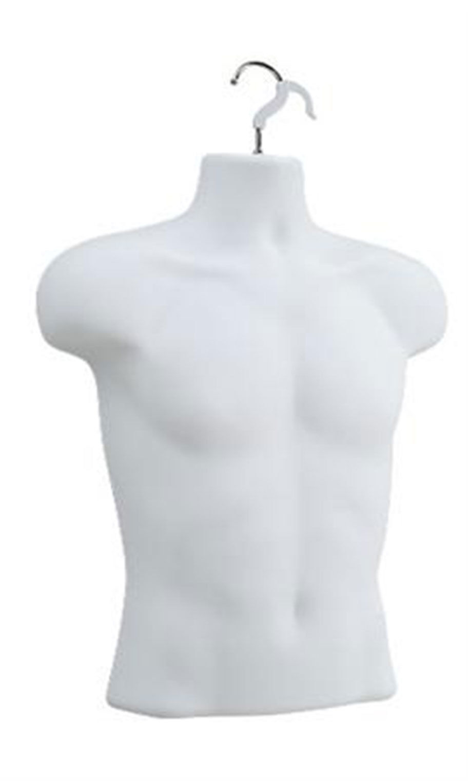 Lot of 3 Forms Molded Man’s Shirt Torso Fits S-L Hanging Male Mannequin White
