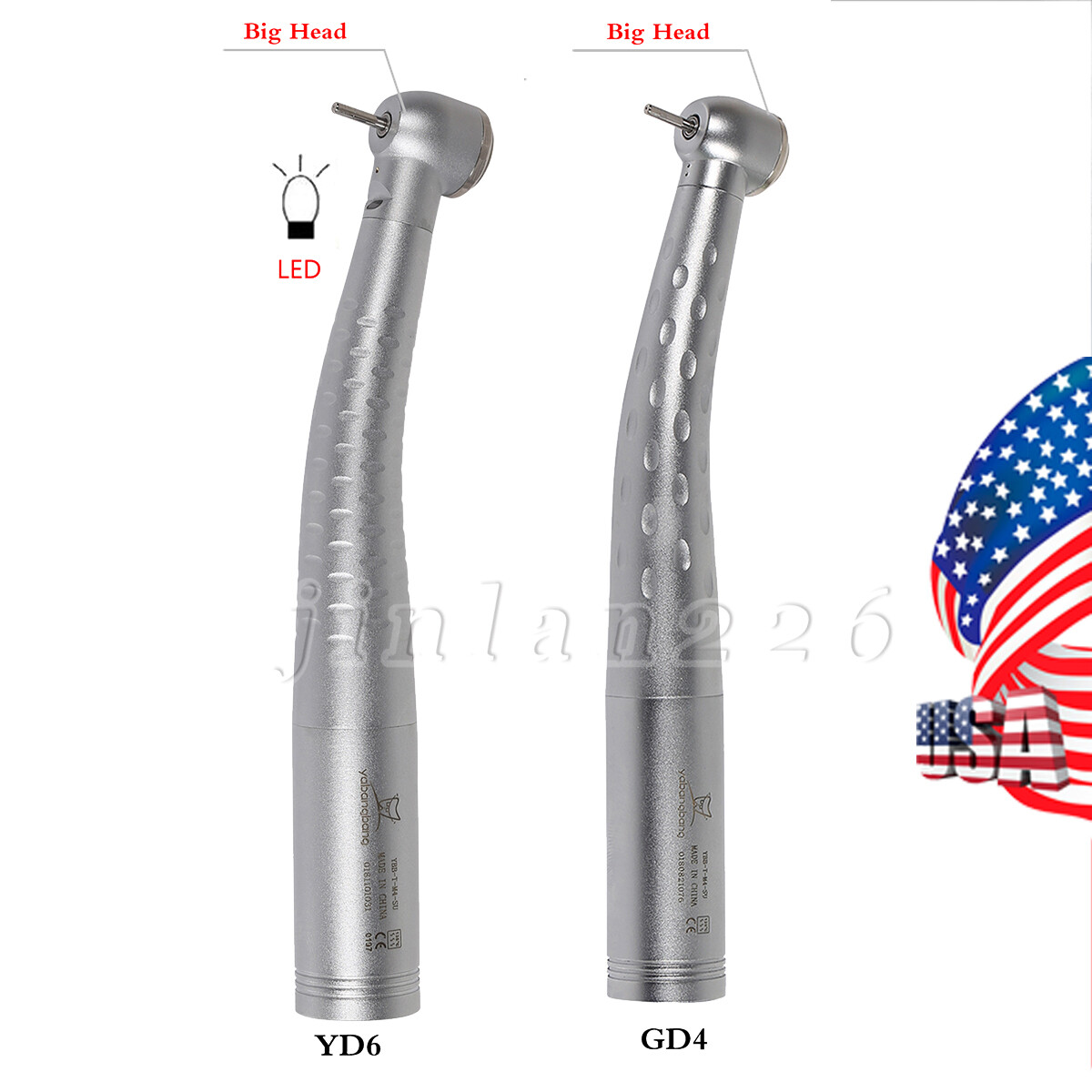 Yabangbang Dental High Speed /LED Fiber Optic Handpiece/4/6 Holes Quick Coupler
