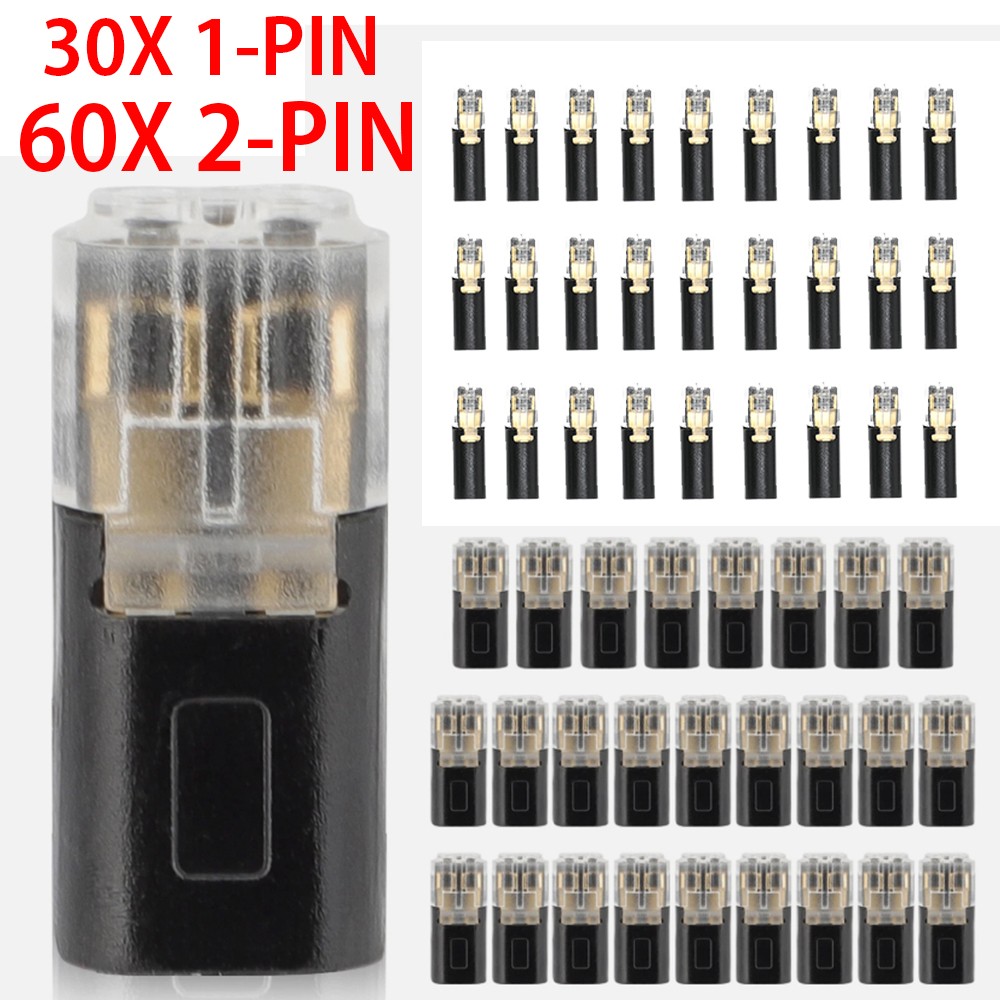 90 PCS Plug-In Quick Wire Connectors, Reusable Clamp Terminal Blocks for Cables