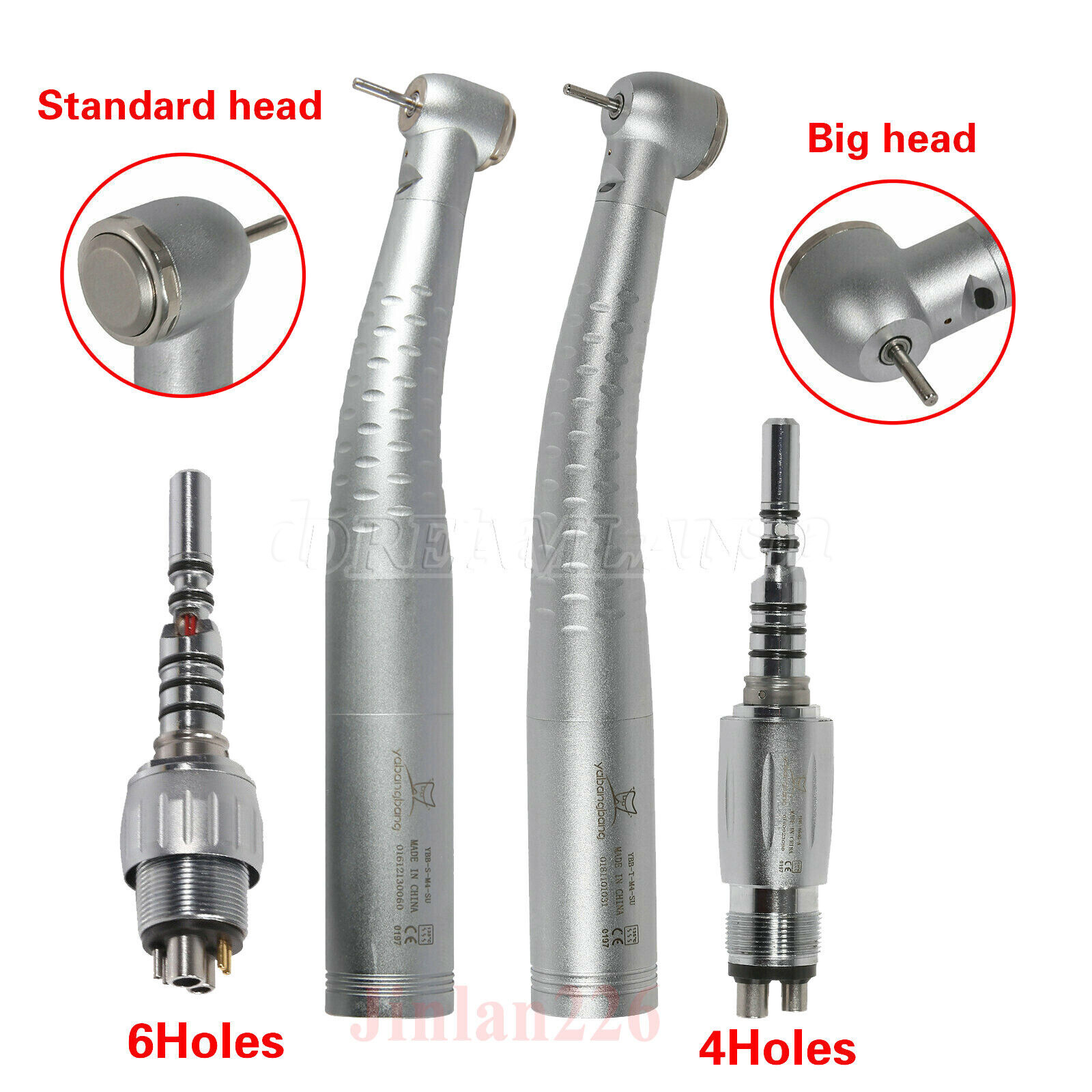 Dental Fiber Optic LED High Speed Turbine Handpiece Coupler 4/6Hole Fit KaVo EQ