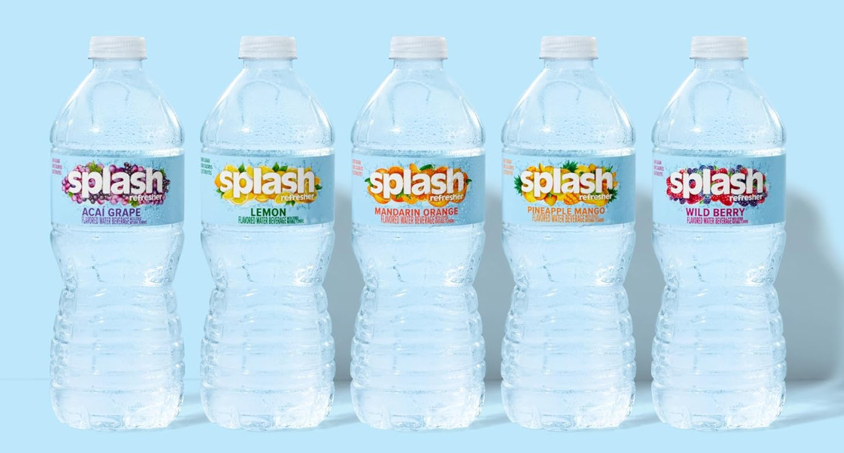 SPLASH REFRESHER Wild Berry Flavored Water, 8 Fl Oz, Plastic Bottle Pack of 12