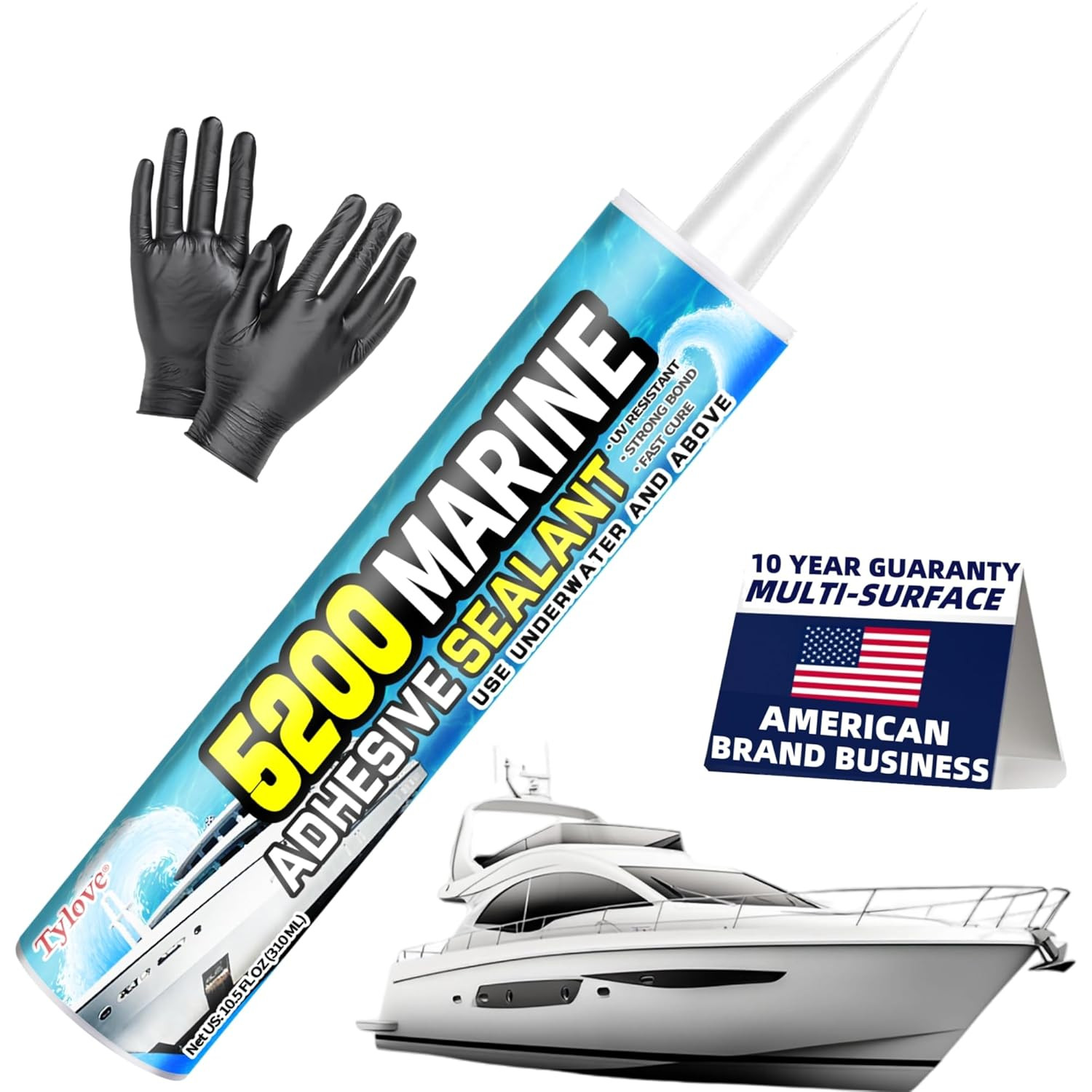 5200 Marine Sealant for Boats & Rvs-Fast-Cure (30 Mins), Waterproof, Uv-Resistan