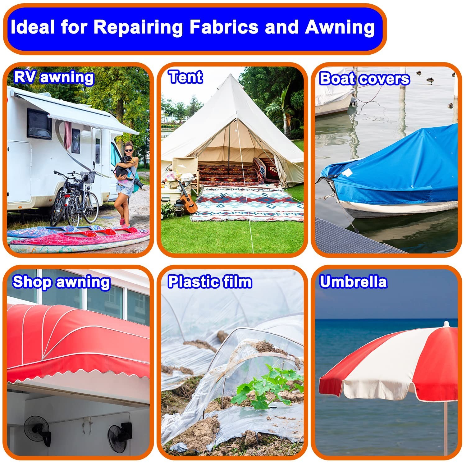39FT RV Awning Repair Tape,Waterproof Canvas Repair Patch Kit, Tent Repair Tape