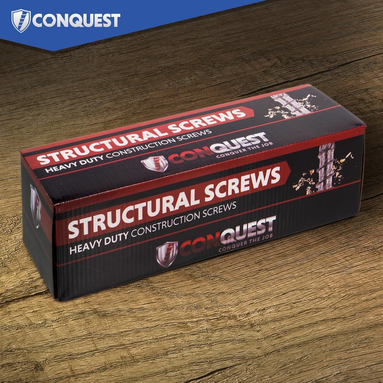 Conquest Structural Wood Screws – 50 Pack, 0.275″ x 10″ & Corrosion Resistant