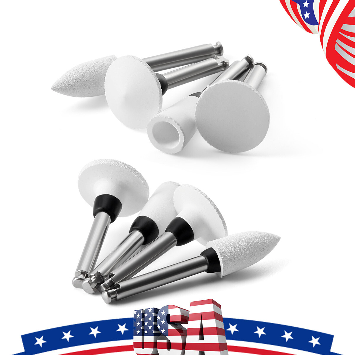 12Pcs/Box Dental Silicone Composite Polishing Burs Kit 2.35mm For Contra Angle